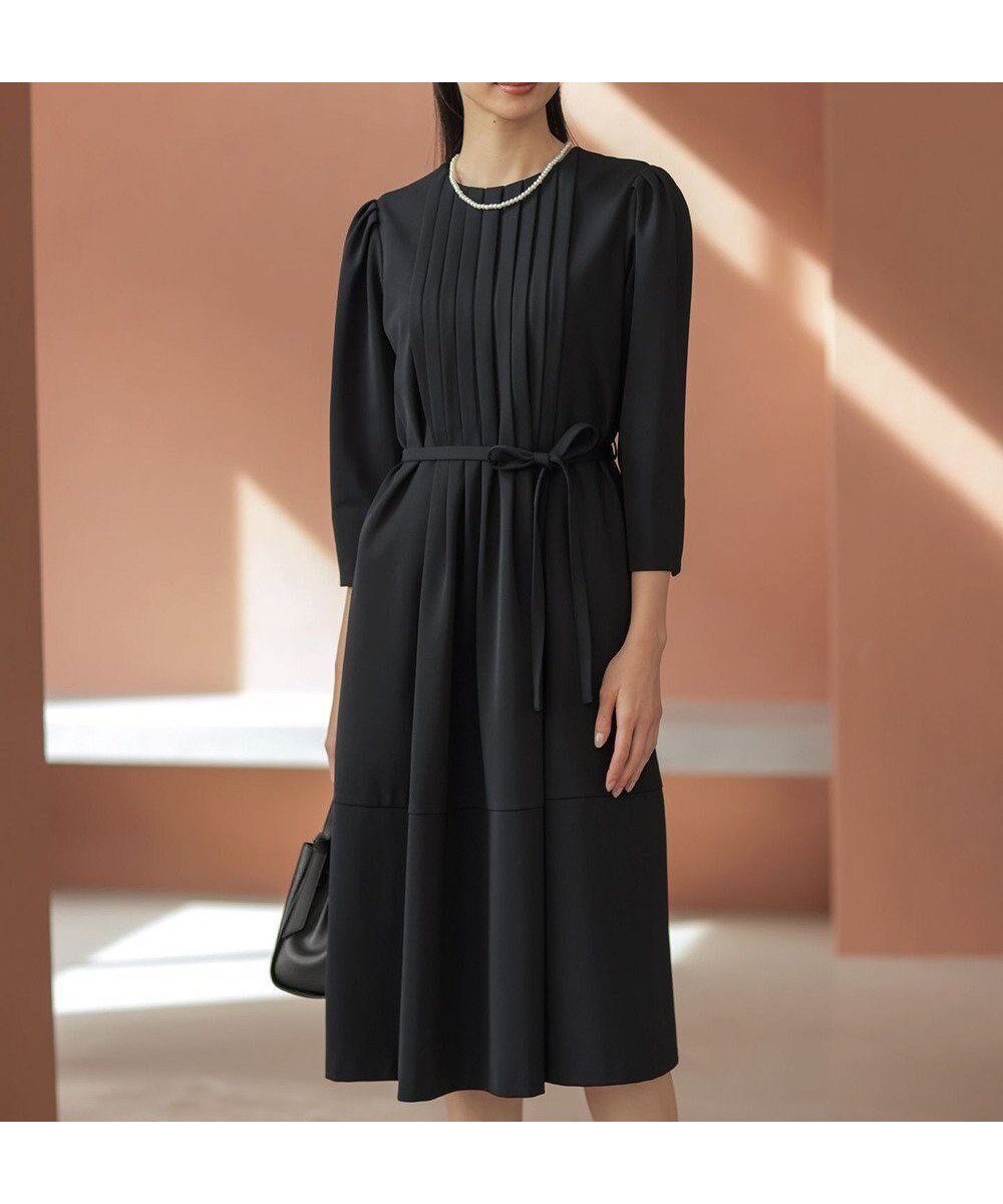 【組曲/KUMIKYOKU】の【KUMIKYOKU NAVY】フロントタックドレス 人気、トレンドファッション・服の通販 founy(ファニー) 　ファッション　Fashion　レディースファッション　Fashion for Women　ワンピース　Dresses　フォーマル・パーティードレス・結婚式用ドレス　Elegant & Casual Dresses　エレガント 上品　Elegant　オケージョン　Occasion Wear　コレクション　Collection, Seasonal Line　コンパクト　Compact, Small Size　シェイプ　Shape, Slim Fit　シンプル　Simple, Minimal　ストレッチ　Stretch, Stretchy Fabric　スリーブ　Sleeve, Long Sleeve / Short Sleeve　フォルム　Silhouette, Form　フォーマル　Formal, Dressy　フロント　Front, Front Design　A/W・秋冬　Autumn/Winter　2022年　2022　S/S・春夏　SS, Spring/Summer, Warm Season　2022-2023秋冬・A/W　Autumn/Winter 2022–23 AW22–23　夏　Summer　セレモニー　Ceremony　入学式　Entrance Ceremony　卒業式　Graduation Ceremony　結婚式　Wedding　 other-1|ID: prp329100004763054 ipo3291000000034606600