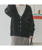 【アメリカンホリック/AMERICAN HOLIC】のニュアンスライン柄Vネックカーディガン Black|ID: prp329100004763058 ipo3291000000035547690