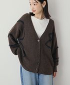 【アメリカンホリック/AMERICAN HOLIC】のニュアンスライン柄Vネックカーディガン Brown|ID: prp329100004763058 ipo3291000000035547691