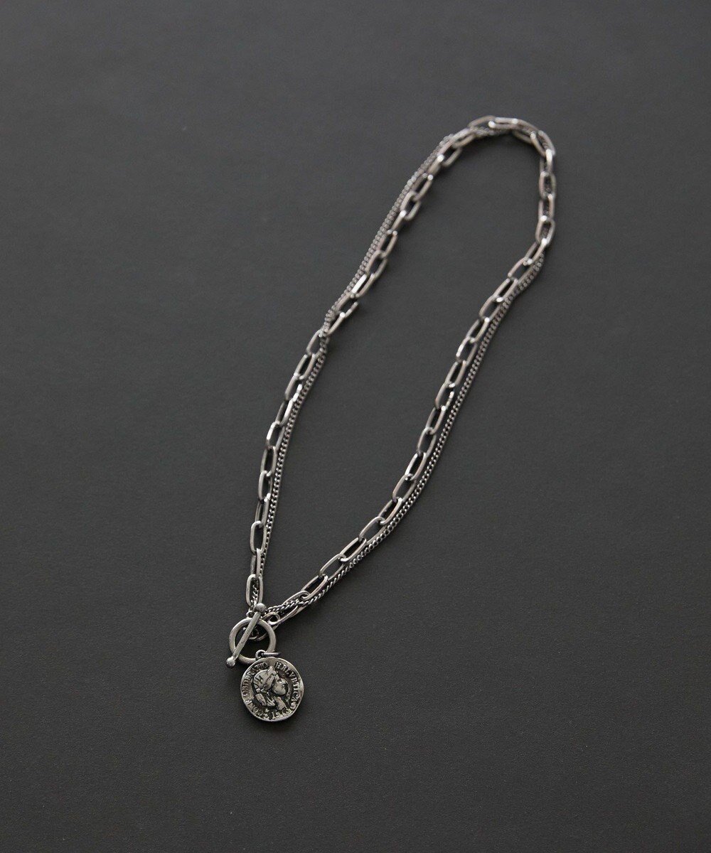 【アメリカンホリック/AMERICAN HOLIC】のコイントップダブルチェーンネックレス インテリア・キッズ・メンズ・レディースファッション・服の通販 founy(ファニー) 　ファッション　Fashion　レディースファッション　Fashion for Women　ジュエリー　Jewelry　ネックレス　Necklaces & Pendants　おすすめ　Recommended / Our Picks　アクセサリー　Fashion Accessories　クラシカル　Classical, Vintage-Inspired　コンパクト　Compact, Small Size　チェーン　Chain, Chain Strap　トレンド　Trend, Trending Now　ネックレス　Necklace, Pendant Necklace　Silver|ID: prp329100004763070 ipo3291000000035520675