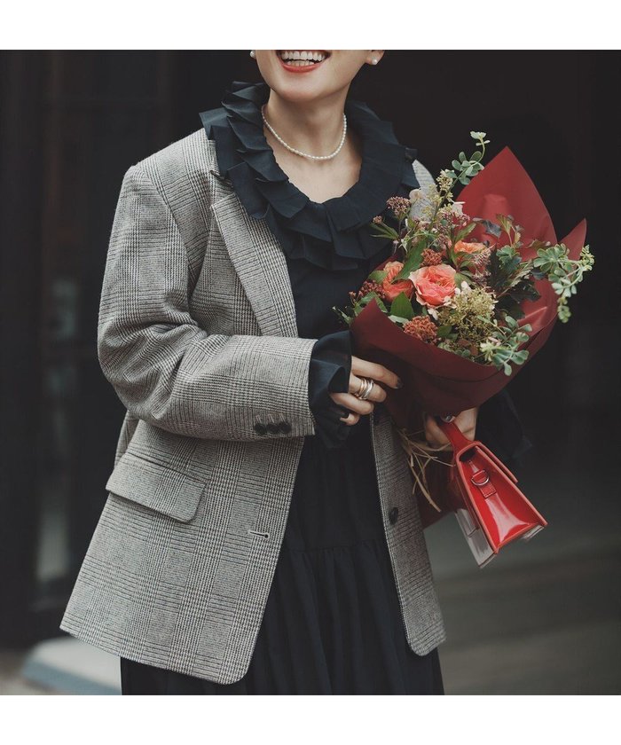 【ハッシュニュアンス/#Newans】の【高山都さんコラボ】オーバーサイズテーラードジャケット インテリア・キッズ・メンズ・レディースファッション・服の通販 founy(ファニー) https://founy.com/ ファッション Fashion レディースファッション Fashion for Women アウター Coat / Outerwear Collection レディースジャケット・軽アウター Jackets テーラードジャケット / 通勤・きれいめスタイル Tailored Jackets & Blazers クラシック Classic, Timeless Style コラボ Collaboration, Collab ジャケット Jacket, Outerwear ストレッチ Stretch, Stretchy Fabric チェック Check, Plaid, Tartan ツイード／ツィード Choker, Choker Necklace パイピング Piping, Trim Design フィット Fit, Slim Fit 冬 Winter / This Winter A/W・秋冬 Autumn/Winter 新作・新入荷 New Arrivals / New In エレガント 上品 Elegant |ID: prp329100004763073 ipo3291000000034474357