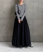 【ハッシュニュアンス/#Newans】の【LEE掲載アイテム】ダブルギャザーロングスカート ブラック|ID: prp329100004763074 ipo3291000000036013312