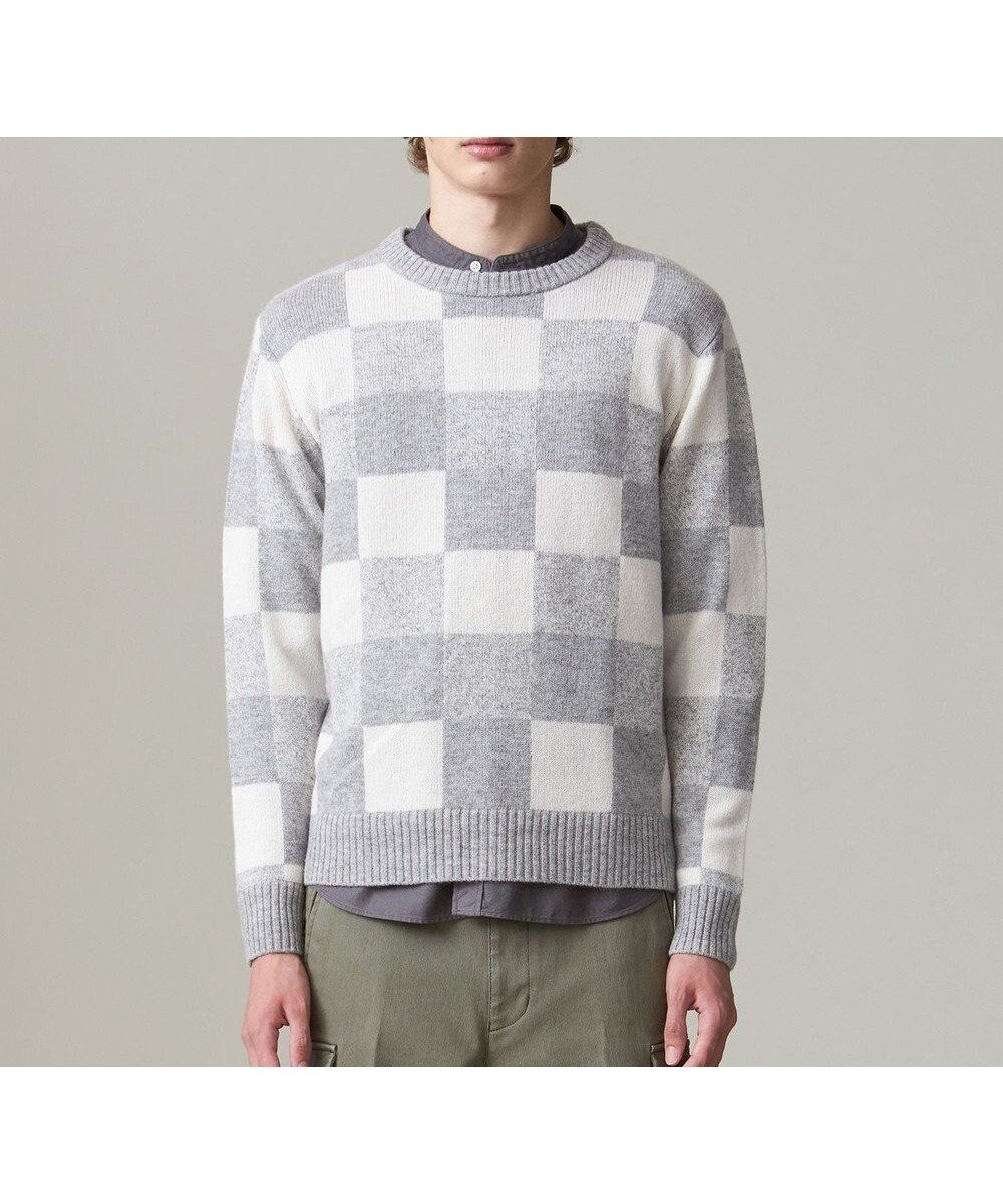 【ジェイ プレス/J.PRESS / MEN】の【Cash Lamb s Wool】クレイジーパターンニット / クルー インテリア・キッズ・メンズ・レディースファッション・服の通販 founy(ファニー) ファッション Fashion メンズファッション Fashion for Men トップス・カットソー Cut & Sew Tops ニット・セーター / 定番トップス Knit Tops & Sweaters グラデーション Gradient, Ombre シンプル Simple, Minimal セーター Sweater, Knitwear パターン Pattern, Design Print フィット Fit, Slim Fit A/W・秋冬 Autumn/Winter ライトグレー系7|ID: prp329100004763698 ipo3291000000034484487