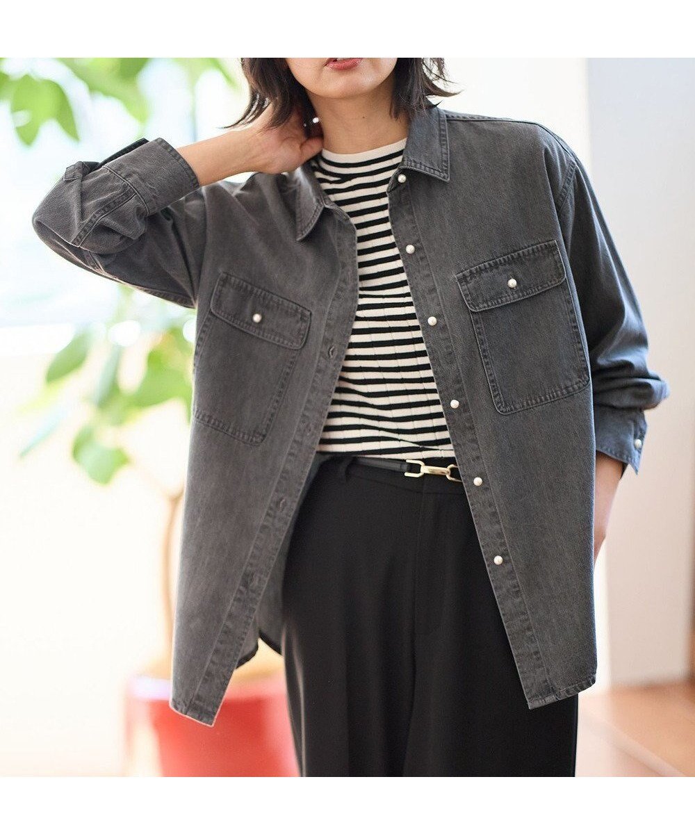 【エニー/ANY】の【洗濯機可】パールボタンデニムシャツ 人気、トレンドファッション・服の通販 founy(ファニー) 　ファッション　Fashion　レディースファッション　Fashion for Women　トップス・カットソー　Cut & Sew Tops　シャツ・ブラウス・オフィスカジュアル　Elegant Blouses & Button-Ups　おすすめ　Recommended / Our Picks　クラシカル　Classical, Vintage-Inspired　シンプル　Simple, Minimal　デニム　Denim, Jeans Material　パール　Pearl, Pearl Accent　A/W・秋冬　Autumn/Winter　羽織　Haori, Light Jacket　 other-1|ID: prp329100004763712 ipo3291000000034484560