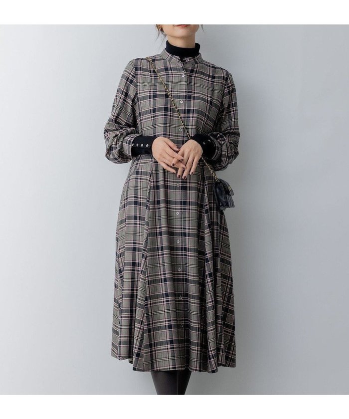 【組曲/KUMIKYOKU】のシアーツイルチェック ワンピース インテリア・キッズ・メンズ・レディースファッション・服の通販 founy(ファニー) https://founy.com/ ファッション Fashion レディースファッション Fashion for Women ワンピース Dresses キュプラ Cupro, Eco Fabric シンプル Simple, Minimal チェック Check, Plaid, Tartan ドレープ Drape, Draping Fabric パターン Pattern, Design Print フレア Flare, Flared リボン Ribbon, Bow A/W・秋冬 Autumn/Winter エレガント 上品 Elegant |ID: prp329100004763717 ipo3291000000034484580
