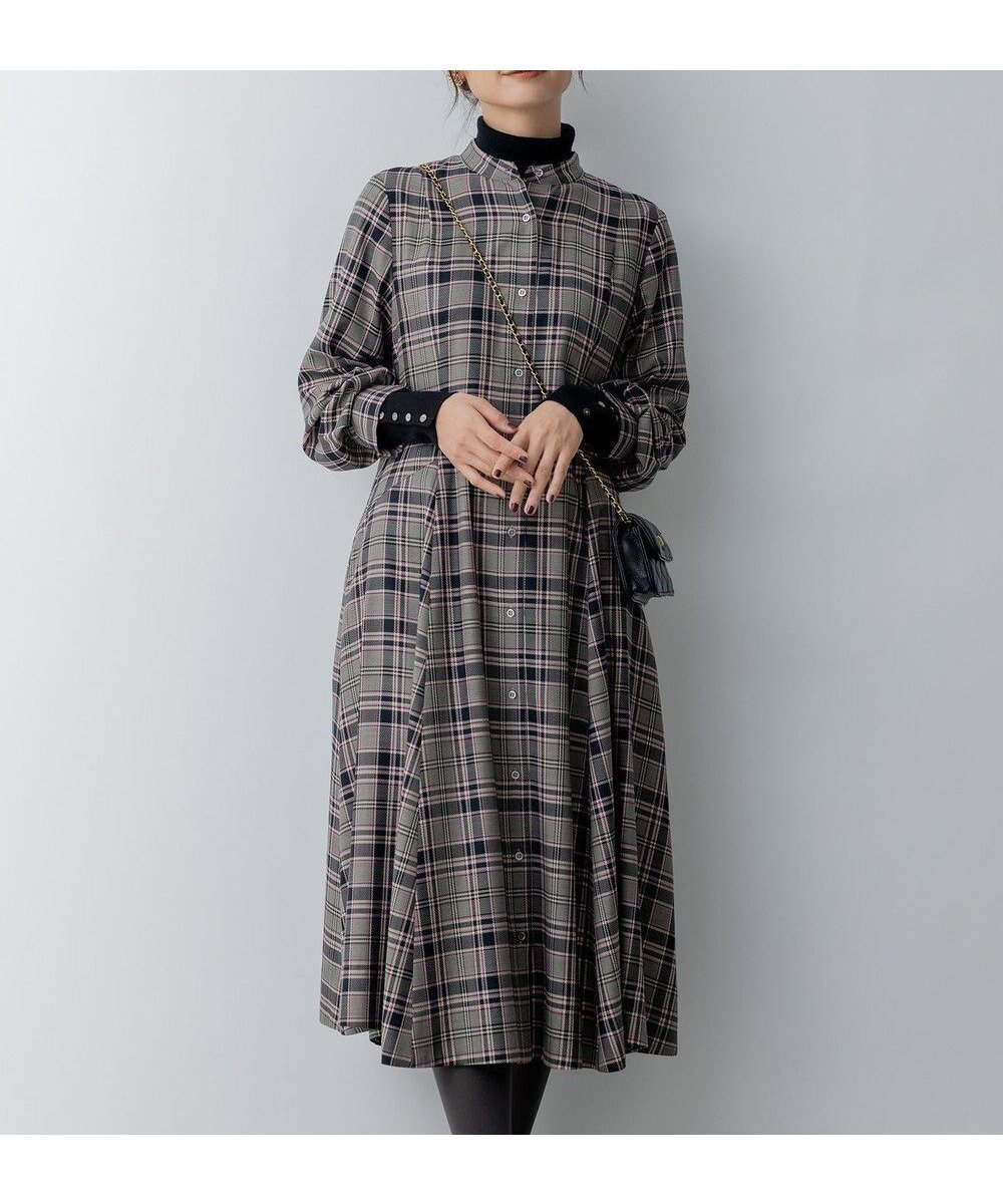 【組曲/KUMIKYOKU】のシアーツイルチェック ワンピース 人気、トレンドファッション・服の通販 founy(ファニー) ファッション Fashion レディースファッション Fashion for Women ワンピース Dresses キュプラ Cupro, Eco Fabric シンプル Simple, Minimal チェック Check, Plaid, Tartan ドレープ Drape, Draping Fabric パターン Pattern, Design Print フレア Flare, Flared リボン Ribbon, Bow A/W・秋冬 Autumn/Winter エレガント 上品 Elegant other-1|ID: prp329100004763717 ipo3291000000034484580