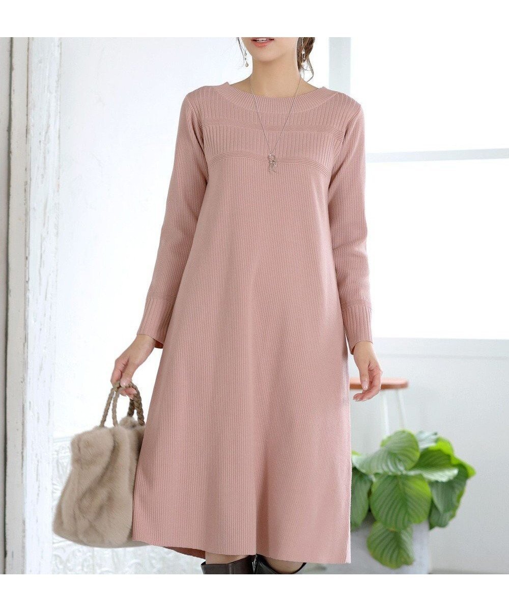 【ティアクラッセ/Tiaclasse】の【洗える】リブ切替デザインニットワンピース インテリア・キッズ・メンズ・レディースファッション・服の通販 founy(ファニー) ファッション Fashion レディースファッション Fashion for Women ワンピース Dresses ニットワンピース Knit Dresses 春 Spring 洗える Machine Washable 秋 Autumn カーディガン Cardigan, Knitwear 切替 Switching, Contrast Panel ベーシック Basic, Essential ポケット Pocket, Pocket Detail ラウンド Round, Round Neck ロング Long, Long-Length 冬 Winter / This Winter A/W・秋冬 Autumn/Winter 再入荷 Restock / Back in Stock 新作・新入荷 New Arrivals / New In ピンク|ID: prp329100004763719 ipo3291000000034484629