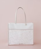 【メゾンドフルール/Maison de FLEUR】のリボンプリントスクエアトートバッグ Pink|ID: prp329100004763723 ipo3291000000034484676