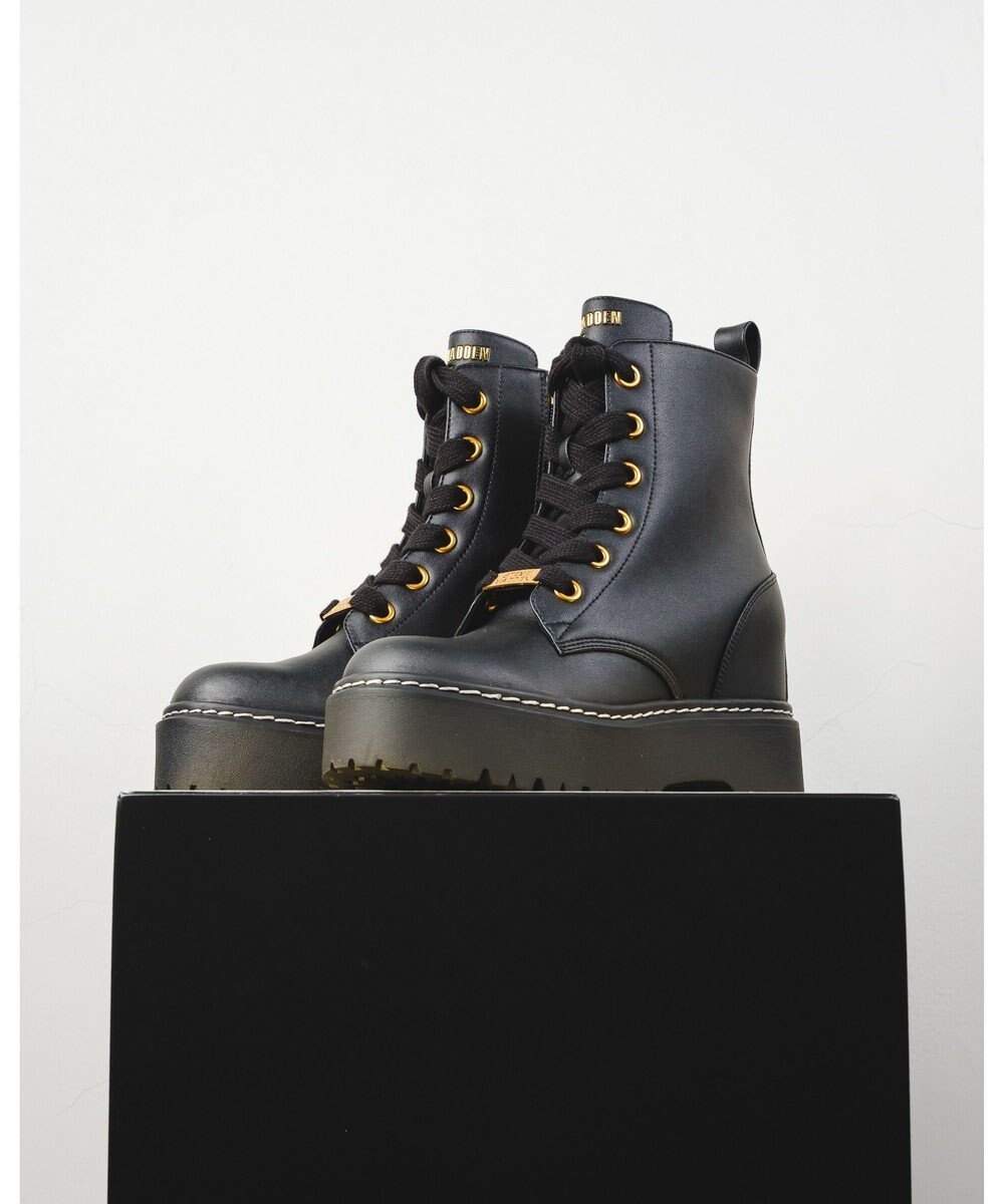 【スティーブマデン/STEVE MADDEN】のGATEKEEPER プラットフォームレースアップブーツ インテリア・キッズ・メンズ・レディースファッション・服の通販 founy(ファニー) 　ファッション　Fashion　レディースファッション　Fashion for Women　アイレット　Eyelet Lace　厚底　Platform Shoes　サイドジップ　Side Zip, Side Zipper　シューズ　Shoes, Footwear　シンプル　Simple, Minimal　ワイド　Wide, Wide Fit　A/W・秋冬　Autumn/Winter　新作・新入荷　New Arrivals / New In　ブラック|ID: prp329100004763728 ipo3291000000034484690