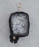 【メゾンドフルール/Maison de FLEUR】のリボンプリントクリアポーチ Black|ID: prp329100004763779 ipo3291000000034484925