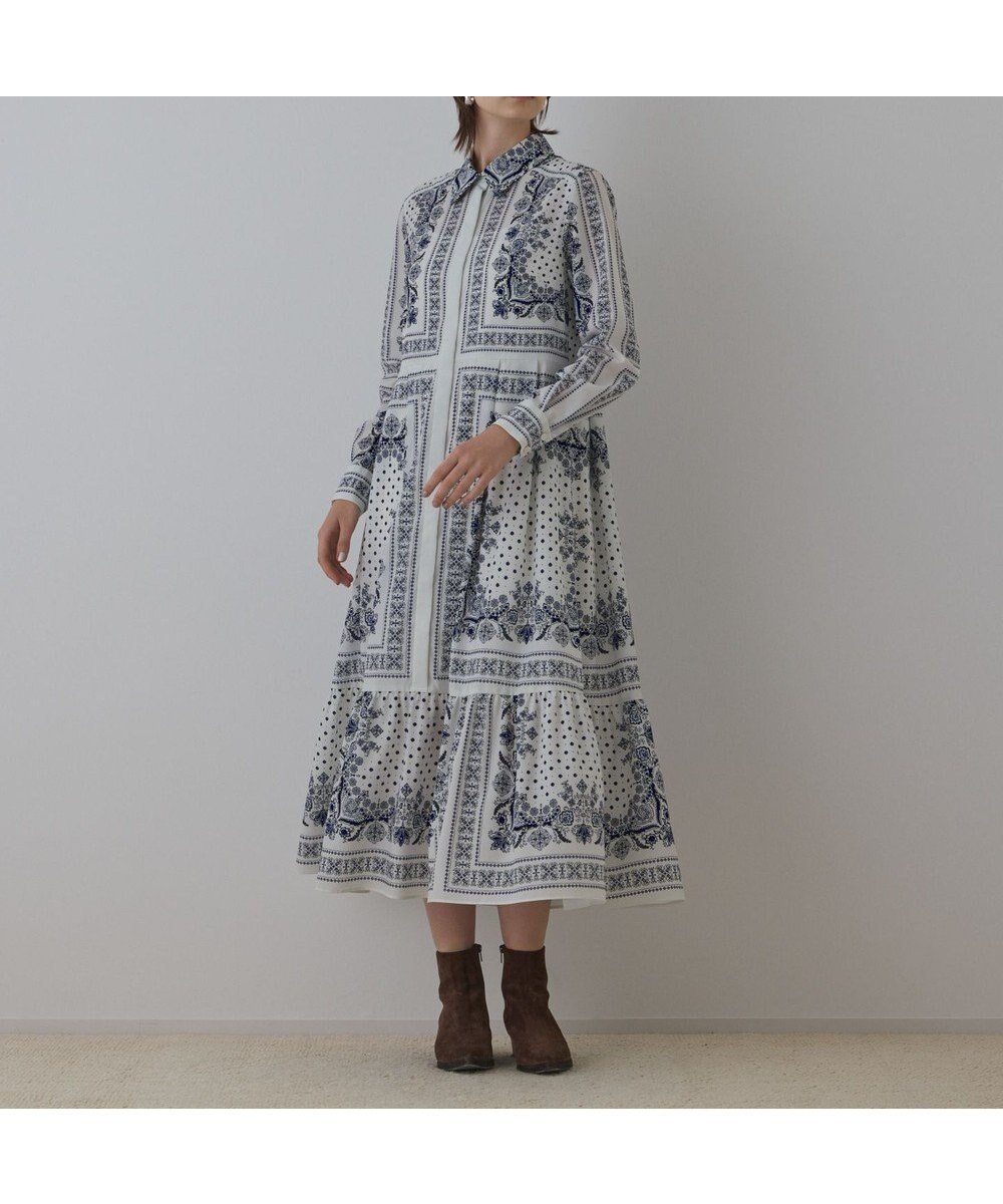 【グレース コンチネンタル/GRACE CONTINENTAL】のバンダナプリントシャツワンピース 人気、トレンドファッション・服の通販 founy(ファニー) ファッション Fashion レディースファッション Fashion for Women ワンピース Dresses シャツワンピース / 1枚で着映えコーデ Shirt Dresses おすすめ Recommended / Our Picks ジャケット Jacket, Outerwear ドット Polka Dot, Dot Pattern パターン Pattern, Design Print フレア Flare, Flared プリント Print, Printed Pattern ヴィンテージ Vintage Style A/W・秋冬 Autumn/Winter other-1|ID: prp329100004763787 ipo3291000000034484973