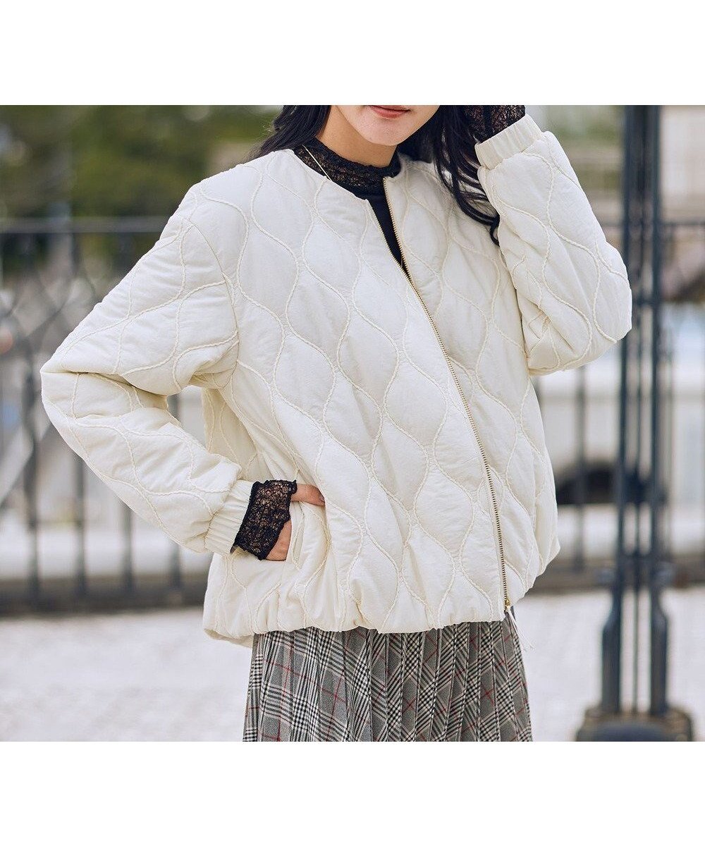 【エニー/ANY】のモールキルトブルゾン インテリア・キッズ・メンズ・レディースファッション・服の通販 founy(ファニー) 　ファッション　Fashion　レディースファッション　Fashion for Women　アウター　Coat / Outerwear Collection　レディースジャケット・軽アウター　Jackets　ブルゾンジャケット・スポーティアウター　Blouson Jackets　キルト　Quilt, Quilted Fabric　ジャケット　Jacket, Outerwear　スウェット / スエット　Sweatshirt, Sweatwear　タートルネック　Turtleneck, High Neck　ダウン　Down, Puffer　デニム　Denim, Jeans Material　パーカー　Hoodie, Parka　ブルゾン　Blouson, Bomber Jacket　洗える　Machine Washable　A/W・秋冬　Autumn/Winter　エクリュ|ID: prp329100004763789 ipo3291000000034484981