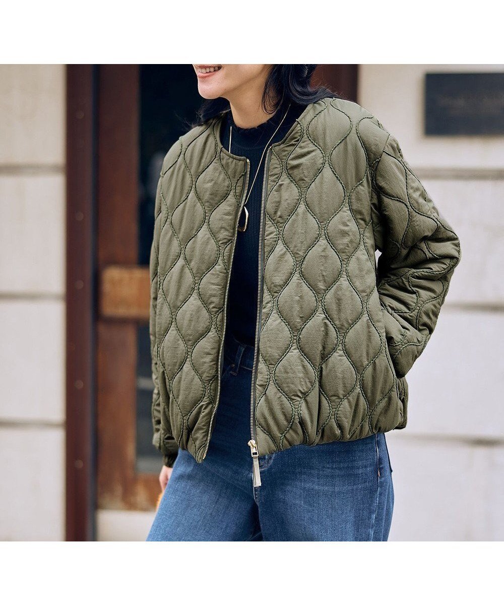 【エニー/ANY】のモールキルトブルゾン インテリア・キッズ・メンズ・レディースファッション・服の通販 founy(ファニー) 　ファッション　Fashion　レディースファッション　Fashion for Women　アウター　Coat / Outerwear Collection　レディースジャケット・軽アウター　Jackets　ブルゾンジャケット・スポーティアウター　Blouson Jackets　キルト　Quilt, Quilted Fabric　ジャケット　Jacket, Outerwear　スウェット / スエット　Sweatshirt, Sweatwear　タートルネック　Turtleneck, High Neck　ダウン　Down, Puffer　デニム　Denim, Jeans Material　パーカー　Hoodie, Parka　ブルゾン　Blouson, Bomber Jacket　洗える　Machine Washable　A/W・秋冬　Autumn/Winter　カーキ|ID: prp329100004763789 ipo3291000000034484982