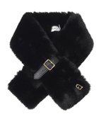 【ムーンバット/MOONBAT】のFURLA(フルラ)ベルト差し込みファーティペット アーチロゴ フェイクファー ブラック|ID: prp329100004763794 ipo3291000000034485000