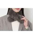 【ムーンバット/MOONBAT】のFURLA(フルラ)プチリボンマフラー アーチロゴ フェイクファー チャコールグレー|ID: prp329100004763795 ipo3291000000034485012