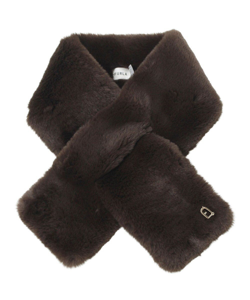 【ムーンバット/MOONBAT】のFURLA(フルラ)ビッグ差し込みファーティペット アーチロゴ フェイクファー インテリア・キッズ・メンズ・レディースファッション・服の通販 founy(ファニー) 　ファッション　Fashion　レディースファッション　Fashion for Women　マフラー・スヌード / 冬小物の定番　Scarves & Mufflers　イタリア　Italy　エレガント 上品　Elegant　コレクション　Collection, Seasonal Line　シンプル　Simple, Minimal　スヌード　Snood, Infinity Scarf　スマート　Smart, Elegant　ドレス　Dress, One-Piece　パターン　Pattern, Design Print　ビッグ　Big, Oversized　フェイクファー　Faux Fur, Imitation Fur　マフラー　Scarf, Muffler　リアル　Real, Realistic　A/W・秋冬　Autumn/Winter　オリーブグリーン|ID: prp329100004763796 ipo3291000000035540875