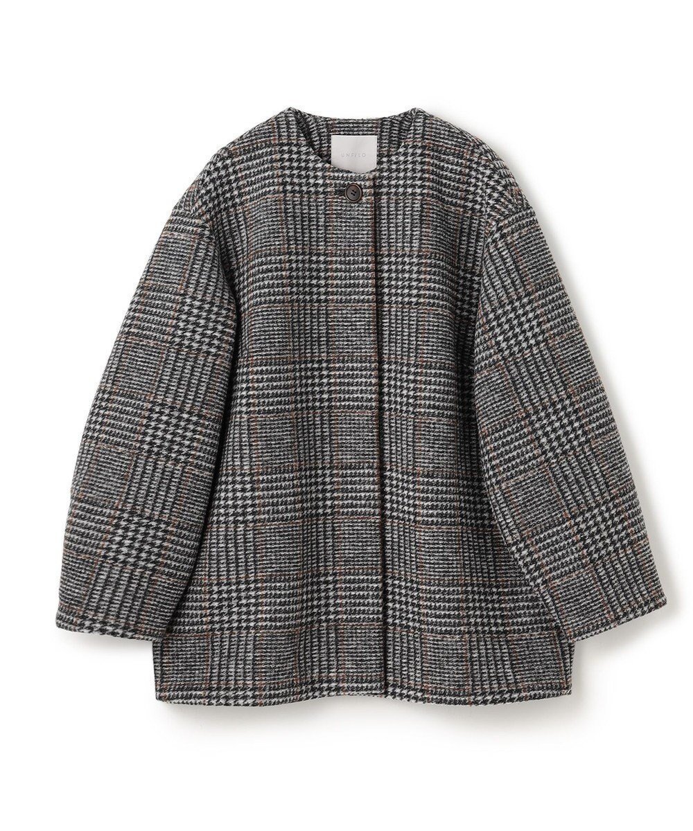 【アンフィーロ 自由区/UNFILO】のボンディング フォルムコート インテリア・キッズ・メンズ・レディースファッション・服の通販 founy(ファニー) 　ファッション　Fashion　レディースファッション　Fashion for Women　アウター　Coat / Outerwear Collection　コート・ロングコート・ピーコート　Long Coats, Peacoats & More　レディースジャケット・軽アウター　Jackets　おすすめ　Recommended / Our Picks　ジャケット　Jacket, Outerwear　タートル　Turtleneck, Turtle Collar　フォルム　Silhouette, Form　ボンディング　Bonding, Bonded Fabric　ミドル　Middle Length, Mid Height　冬　Winter / This Winter　A/W・秋冬　Autumn/Winter　チェック|ID: prp329100004763819 ipo3291000000034485144