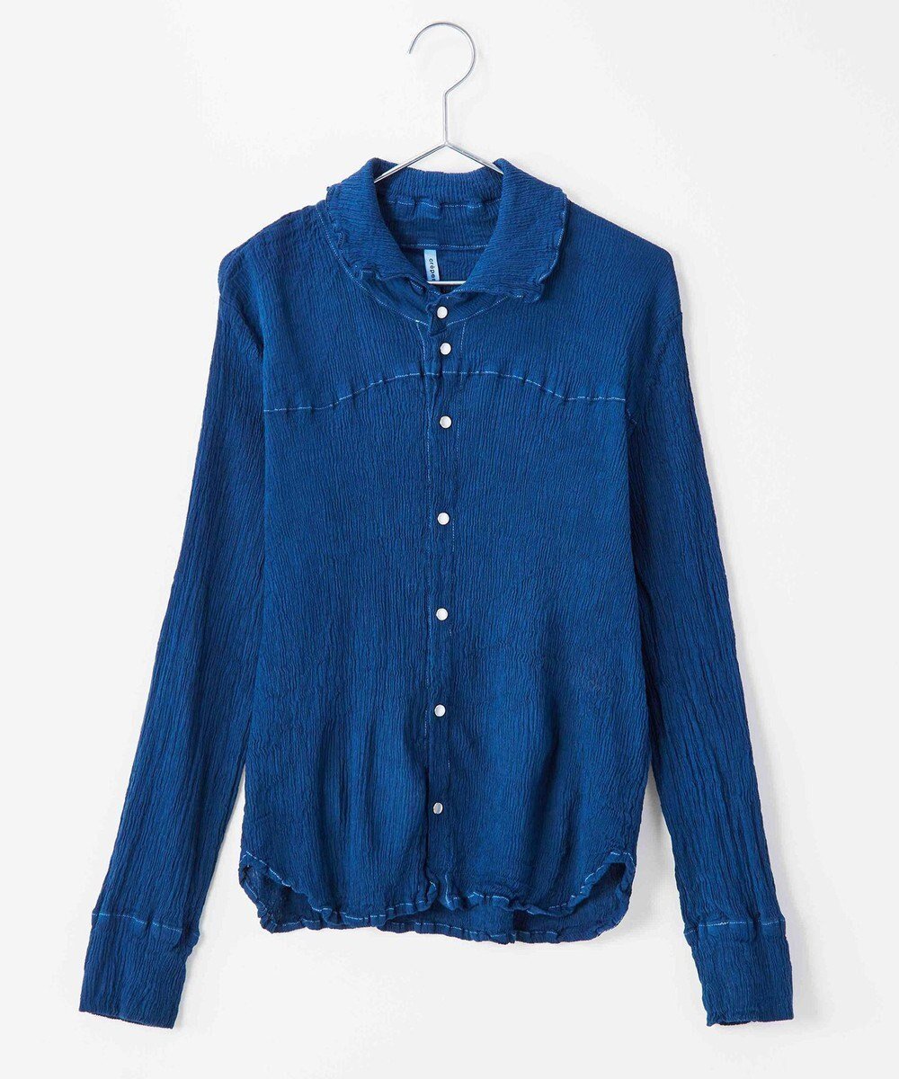 【クレプリツモリチサト/creperie tsumori chisato】のcreperie INDIGO WESTERN SHIRT クレプリ インディゴウェスタンシャツ インテリア・キッズ・メンズ・レディースファッション・服の通販 founy(ファニー) 　ファッション　Fashion　レディースファッション　Fashion for Women　トップス・カットソー　Cut & Sew Tops　シャツ・ブラウス・オフィスカジュアル　Elegant Blouses & Button-Ups　インナー　Innerwear　ウエスタン　Western Style　コレクション　Collection, Seasonal Line　ドット　Polka Dot, Dot Pattern　長袖　Long Sleeve, Full Sleeve　フォルム　Silhouette, Form　フロント　Front, Front Design　ヨーク　Yoke, Yoke Design　A/W・秋冬　Autumn/Winter　S/S・春夏　SS, Spring/Summer, Warm Season　新作・新入荷　New Arrivals / New In　日本製　Made In Japan　夏　Summer　INDIGO NAVY|ID: prp329100004763832 ipo3291000000034485193