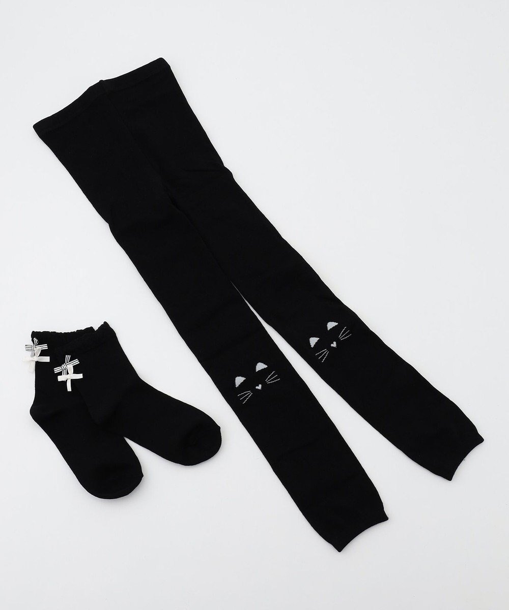 【エニィ/ANY / KIDS】のレギンス&ソックスセット インテリア・キッズ・メンズ・レディースファッション・服の通販 founy(ファニー) ファッション Fashion キッズファッション Fashion for Kids ガーリー Girly, Feminine Style スマホ Smartphone, Mobile Device ソックス Socks, Hosiery タイツ Tights, Legwear ネコ Cat, Feline Motif 人気 Popular, Best Seller リボン Ribbon, Bow レギンス Leggings, Stretch Pants 冬 Winter / This Winter 再入荷 Restock / Back in Stock ブラック|ID: prp329100004764784 ipo3291000000034495501