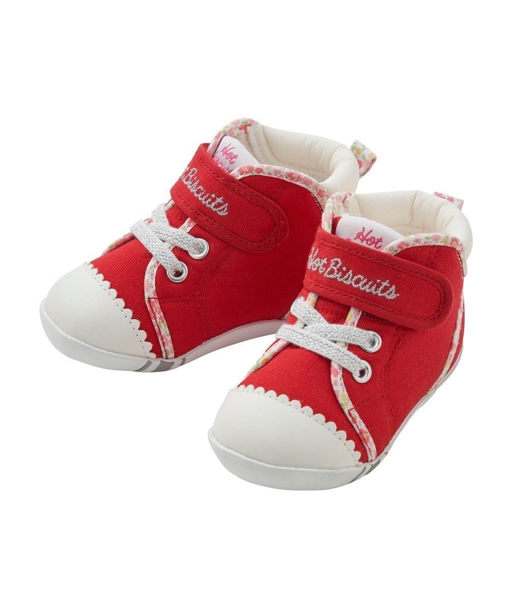 【ミキハウスホットビスケッツ/MIKI HOUSE HOT BISCUITS / KIDS】の【11.5-13.5cm】 小花柄 パイピング ファーストベビーシューズ インテリア・キッズ・メンズ・レディースファッション・服の通販 founy(ファニー) ファッション Fashion キッズファッション Fashion for Kids キャンバス Canvas, Canvas Fabric シューズ Shoes, Footwear スニーカー Sneakers, Trainers パイピング Piping, Trim Design フィット Fit, Slim Fit エレガント 上品 Elegant 赤|ID: prp329100004764799 ipo3291000000034495560