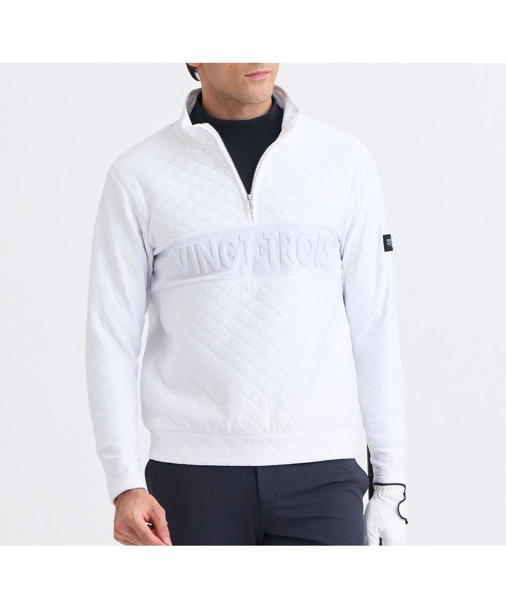 【23区 ゴルフ/23区GOLF / MEN】の【MEN】ウェーブキルトジャガードプルオーバー 人気、トレンドファッション・服の通販 founy(ファニー) 　ファッション　Fashion　メンズファッション　Fashion for Men　トップス・カットソー　Cut & Sew Tops　ゴルフ　Golf　シンプル　Simple, Minimal　スウェット / スエット　Sweatshirt, Sweatwear　スタイリッシュ　Stylish, Fashionable　ストレッチ　Stretch, Stretchy Fabric　フロント　Front, Front Design　ポロシャツ　Polo Shirt, Collared Tee　モックネック　Mock Neck, Short Turtleneck　ラウンド　Round, Round Neck　エレガント 上品　Elegant　冬　Winter / This Winter　A/W・秋冬　Autumn/Winter　軽量　Lightweight, Ultra Light　 other-1|ID: prp329100004764818 ipo3291000000034495670