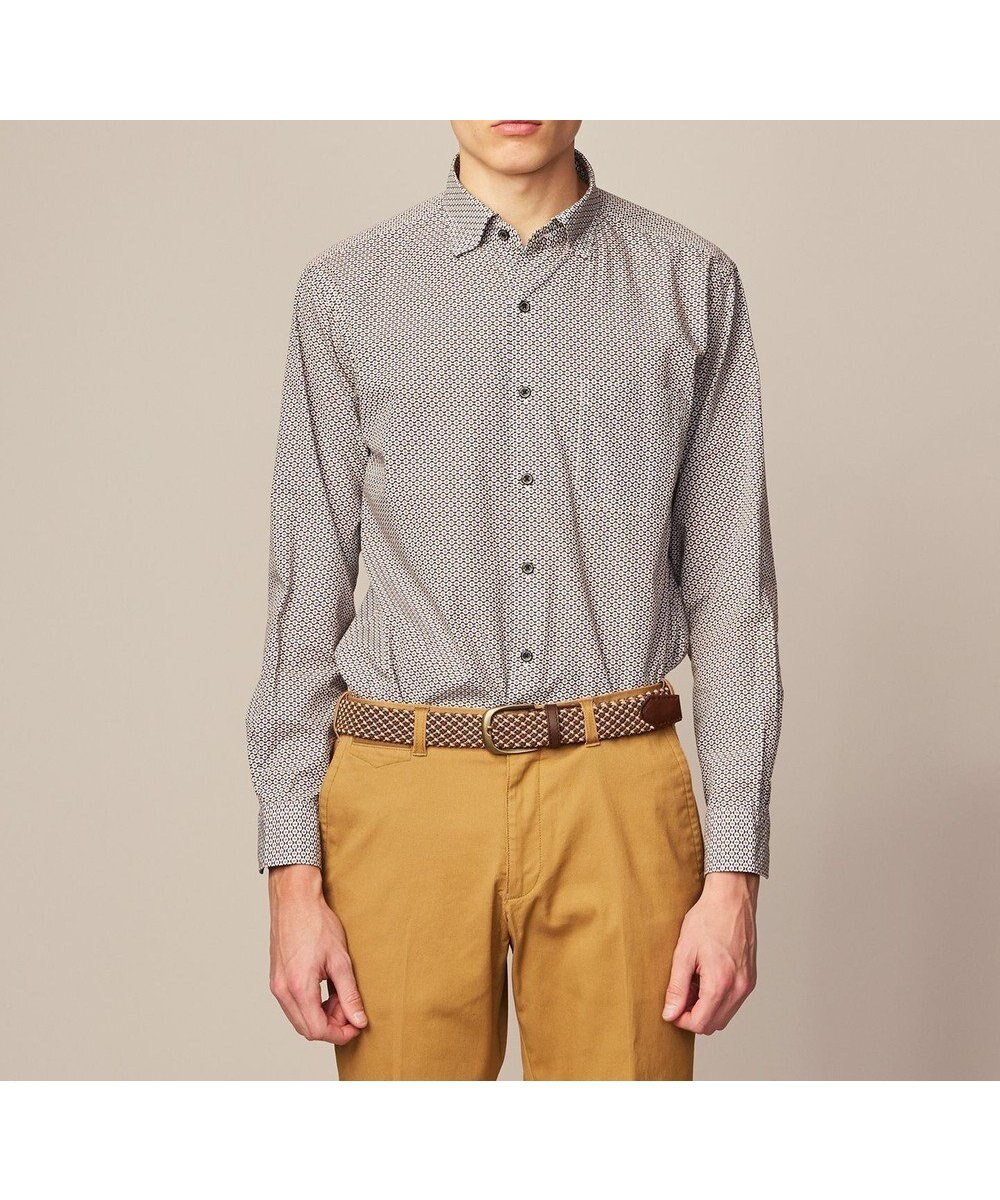 【ジョセフ アブード/JOSEPH ABBOUD / MEN】の【オーガニックコットン使用】コットンプリント シャツ インテリア・キッズ・メンズ・レディースファッション・服の通販 founy(ファニー) ファッション Fashion メンズファッション Fashion for Men トップス・カットソー Cut & Sew Tops メンズシャツ Shirts オーガニック Organic Cotton フラット Flat, Flat Shoes プリント Print, Printed Pattern 夏 Summer 春 Spring S/S・春夏 SS, Spring/Summer, Warm Season 羽織 Haori, Light Jacket ダークブラウン系5|ID: prp329100004764825 ipo3291000000034495707