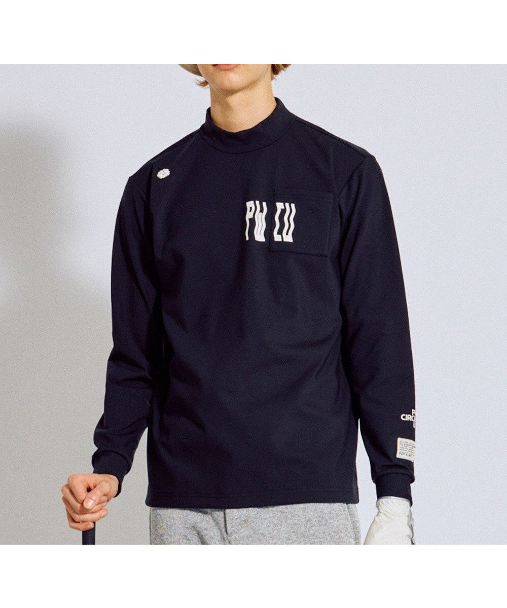 【ピーダブリュサーキュラス/PW CIRCULUS / MEN】の【裏起毛であたたか】【MEN】WAVY LOGO 裏起毛ロングスリーブモックネックT ゴルフ インテリア・キッズ・メンズ・レディースファッション・服の通販 founy(ファニー) 　ファッション　Fashion　メンズファッション　Fashion for Men　トップス・カットソー　Cut & Sew Tops　メンズシャツ　Shirts　2025年　2025　2025-2026秋冬・A/W　Autumn/Winter 2025–26 AW25–26　インナー　Innerwear　カットソー　Cut and Sewn Top　クール　Cool, Chic　グラフィック　Graphic, Graphic Design　ゴルフ　Golf　シンプル　Simple, Minimal　ストレッチ　Stretch, Stretchy Fabric　ベスト　Vest, Waistcoat　ワンポイント　One Point, Statement Accent　人気　Popular, Best Seller　冬　Winter / This Winter　A/W・秋冬　Autumn/Winter　ブラック系|ID: prp329100004764829 ipo3291000000034495730