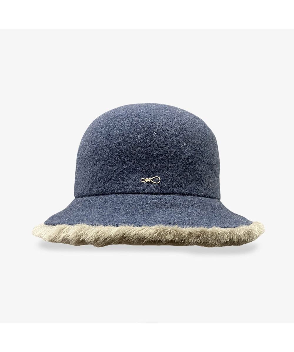 【林八百吉商店/HAYASHIYAOKICHI】のun chapeau ファー付きセーラー インテリア・キッズ・メンズ・レディースファッション・服の通販 founy(ファニー) ファッション Fashion レディースファッション Fashion for Women キャップ&ハット Hats & Caps チャーム Charm, Pendant ワンポイント One Point, Statement Accent エレガント 上品 Elegant 帽子 Hat, Headwear A/W・秋冬 Autumn/Winter ネイビー|ID: prp329100004764831 ipo3291000000034495749