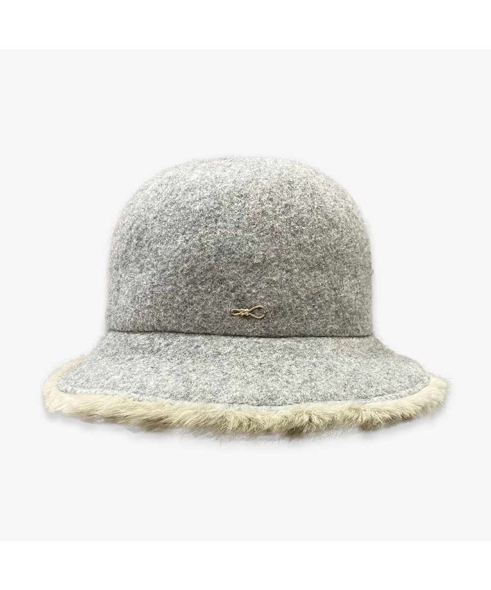 【林八百吉商店/HAYASHIYAOKICHI】のun chapeau ファー付きセーラー インテリア・キッズ・メンズ・レディースファッション・服の通販 founy(ファニー) ファッション Fashion レディースファッション Fashion for Women キャップ&ハット Hats & Caps チャーム Charm, Pendant ワンポイント One Point, Statement Accent エレガント 上品 Elegant 帽子 Hat, Headwear A/W・秋冬 Autumn/Winter グレー|ID: prp329100004764831 ipo3291000000034495751