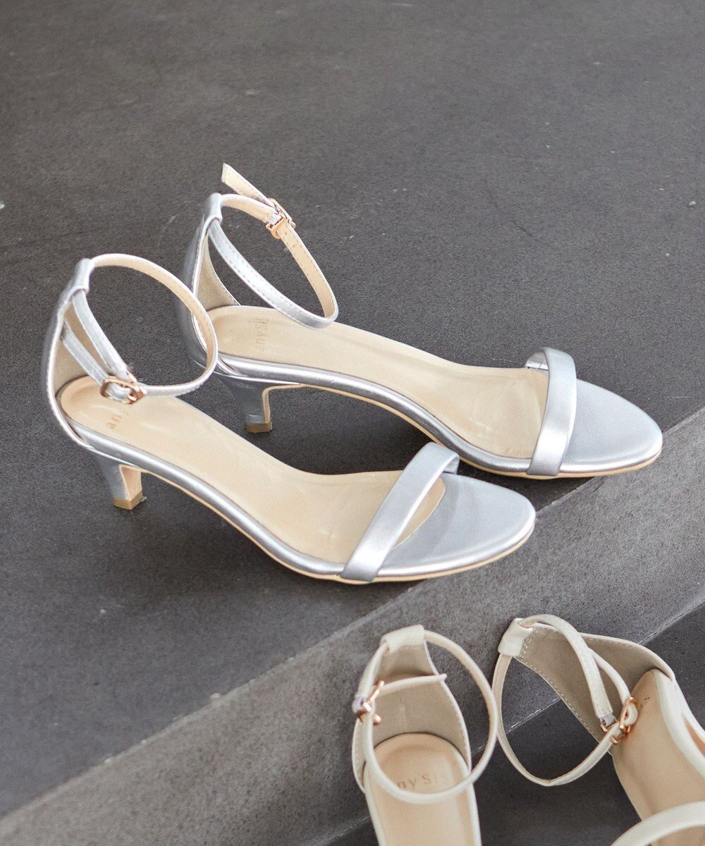 【エニィ スィス/any SiS】の【WEB・一部店舗限定】ラインベルトヒール サンダル インテリア・キッズ・メンズ・レディースファッション・服の通販 founy(ファニー) ファッション Fashion レディースファッション Fashion for Women ベルト&ウエストマーク Belts & Waist Accessories サンダル Sandals, Summer Shoes シンプル Simple, Minimal 夏 Summer 春 Spring S/S・春夏 SS, Spring/Summer, Warm Season シルバー|ID: prp329100004764841 ipo3291000000034495817