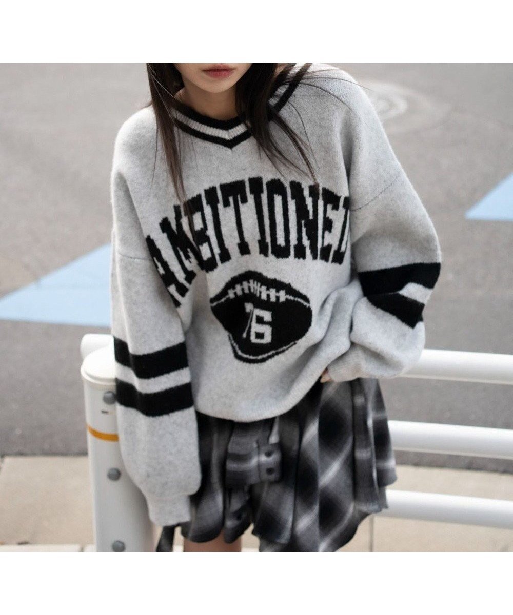 【ウィゴー/WEGO】の【25年秋冬新作】フラッフィーVネックニットBIGプルオーバー インテリア・キッズ・メンズ・レディースファッション・服の通販 founy(ファニー) 　ファッション　Fashion　レディースファッション　Fashion for Women　トップス・カットソー　Cut & Sew Tops　ニット　Knit Tops & Sweaters　カジュアルプルオーバー・ニットトップス　Pullovers & Knit Tops / Casual Pullovers　Vネックトップス　V-Neck Tops / V-Cut Neckline Shirts　インナー　Innerwear　厚底　Platform Shoes　春　Spring　秋　Autumn　カーゴパンツ　Cargo Pants, Utility Pants　スニーカー　Sneakers, Trainers　スマホ　Smartphone, Mobile Device　セーター　Sweater, Knitwear　タートル　Turtleneck, Turtle Collar　デニム　Denim, Jeans Material　トレンド　Trend, Trending Now　長袖　Long Sleeve, Full Sleeve　バランス　Balance, Style Balance　ロング　Long, Long-Length　冬　Winter / This Winter　A/W・秋冬　Autumn/Winter　おすすめ　Recommended / Our Picks　アッシュグレー|ID: prp329100004764855 ipo3291000000034495914