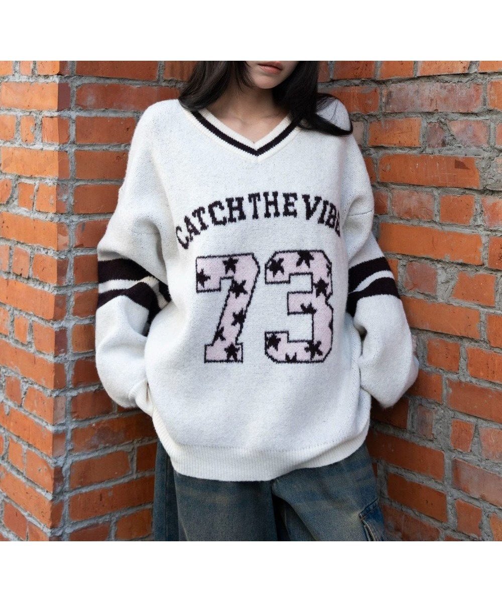 【ウィゴー/WEGO】の【25年秋冬新作】フラッフィーVネックニットBIGプルオーバー インテリア・キッズ・メンズ・レディースファッション・服の通販 founy(ファニー) 　ファッション　Fashion　レディースファッション　Fashion for Women　トップス・カットソー　Cut & Sew Tops　ニット　Knit Tops & Sweaters　カジュアルプルオーバー・ニットトップス　Pullovers & Knit Tops / Casual Pullovers　Vネックトップス　V-Neck Tops / V-Cut Neckline Shirts　インナー　Innerwear　厚底　Platform Shoes　春　Spring　秋　Autumn　カーゴパンツ　Cargo Pants, Utility Pants　スニーカー　Sneakers, Trainers　スマホ　Smartphone, Mobile Device　セーター　Sweater, Knitwear　タートル　Turtleneck, Turtle Collar　デニム　Denim, Jeans Material　トレンド　Trend, Trending Now　長袖　Long Sleeve, Full Sleeve　バランス　Balance, Style Balance　ロング　Long, Long-Length　冬　Winter / This Winter　A/W・秋冬　Autumn/Winter　おすすめ　Recommended / Our Picks　ホワイト|ID: prp329100004764855 ipo3291000000034768555