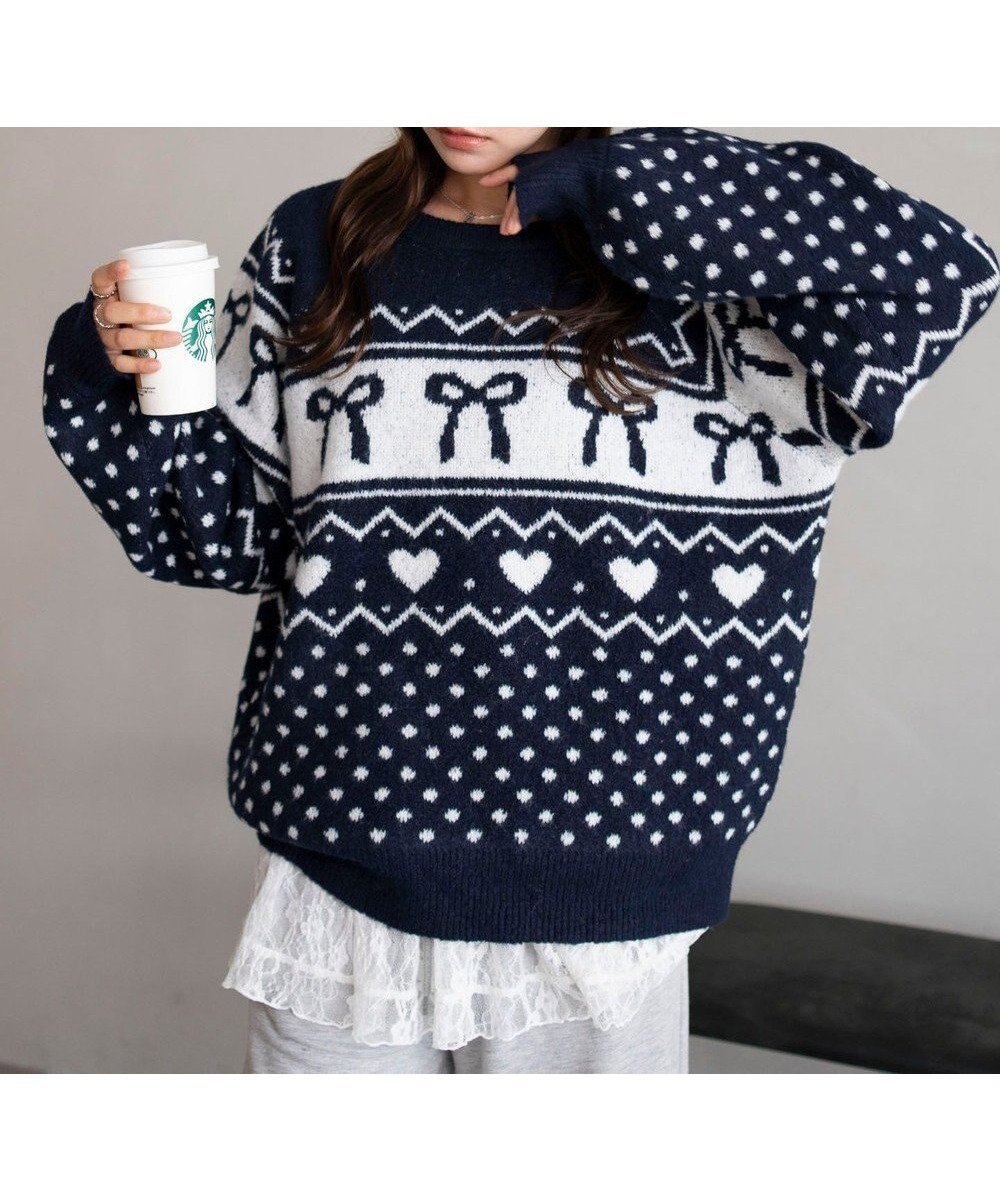 【ウィゴー/WEGO】の【2025年秋冬新作】フラッフィーグラフィックニットBIGプルオーバー インテリア・キッズ・メンズ・レディースファッション・服の通販 founy(ファニー) 　ファッション　Fashion　レディースファッション　Fashion for Women　トップス・カットソー　Cut & Sew Tops　ニット　Knit Tops & Sweaters　カジュアルプルオーバー・ニットトップス　Pullovers & Knit Tops / Casual Pullovers　春　Spring　秋　Autumn　グラフィック　Graphic, Graphic Design　スニーカー　Sneakers, Trainers　スマホ　Smartphone, Mobile Device　セーター　Sweater, Knitwear　デニム　Denim, Jeans Material　トレンド　Trend, Trending Now　長袖　Long Sleeve, Full Sleeve　バランス　Balance, Style Balance　冬　Winter / This Winter　A/W・秋冬　Autumn/Winter　柄5|ID: prp329100004764856 ipo3291000000034495923