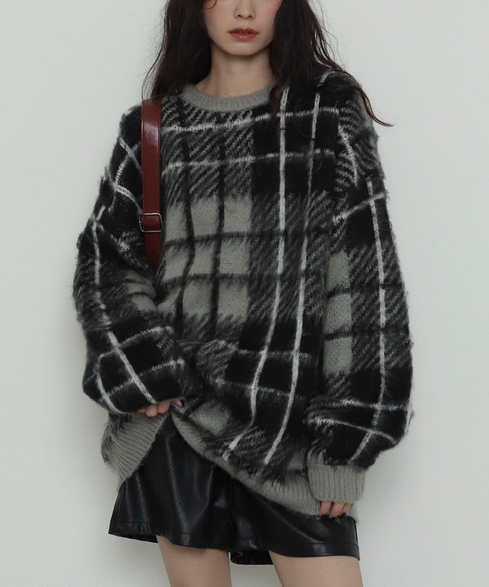 【ウィゴー/WEGO】の【2025年秋冬新作】シャギーパターンニットBIGプルオーバー インテリア・キッズ・メンズ・レディースファッション・服の通販 founy(ファニー) ファッション Fashion レディースファッション Fashion for Women トップス・カットソー Cut & Sew Tops ニット Knit Tops & Sweaters カジュアルプルオーバー・ニットトップス Pullovers & Knit Tops / Casual Pullovers 春 Spring 秋 Autumn カーゴパンツ Cargo Pants, Utility Pants スマホ Smartphone, Mobile Device セーター Sweater, Knitwear タートル Turtleneck, Turtle Collar デニム Denim, Jeans Material トレンド Trend, Trending Now 長袖 Long Sleeve, Full Sleeve バランス Balance, Style Balance パターン Pattern, Design Print ボトム Bottoms, Lower Wear リラックス Relax, Relaxed Fit ルーズ Loose, Oversized ロング Long, Long-Length 冬 Winter / This Winter A/W・秋冬 Autumn/Winter おすすめ Recommended / Our Picks グレーチェック1|ID: prp329100004764857 ipo3291000000034495930