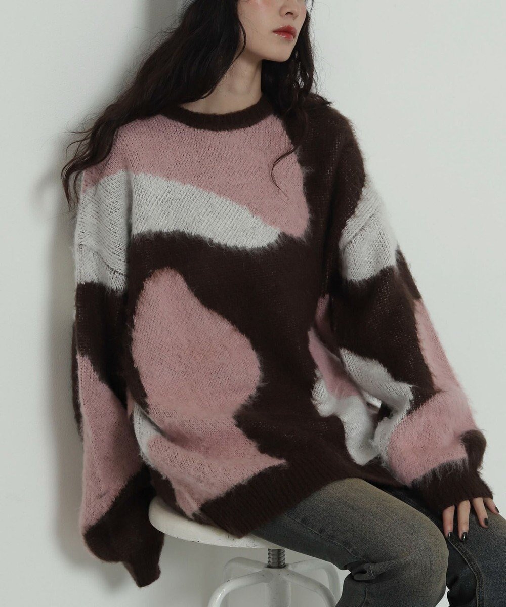 【ウィゴー/WEGO】の【2025年秋冬新作】シャギーパターンニットBIGプルオーバー インテリア・キッズ・メンズ・レディースファッション・服の通販 founy(ファニー) ファッション Fashion レディースファッション Fashion for Women トップス・カットソー Cut & Sew Tops ニット Knit Tops & Sweaters カジュアルプルオーバー・ニットトップス Pullovers & Knit Tops / Casual Pullovers 春 Spring 秋 Autumn カーゴパンツ Cargo Pants, Utility Pants スマホ Smartphone, Mobile Device セーター Sweater, Knitwear タートル Turtleneck, Turtle Collar デニム Denim, Jeans Material トレンド Trend, Trending Now 長袖 Long Sleeve, Full Sleeve バランス Balance, Style Balance パターン Pattern, Design Print ボトム Bottoms, Lower Wear リラックス Relax, Relaxed Fit ルーズ Loose, Oversized ロング Long, Long-Length 冬 Winter / This Winter A/W・秋冬 Autumn/Winter おすすめ Recommended / Our Picks 柄2|ID: prp329100004764857 ipo3291000000034495932