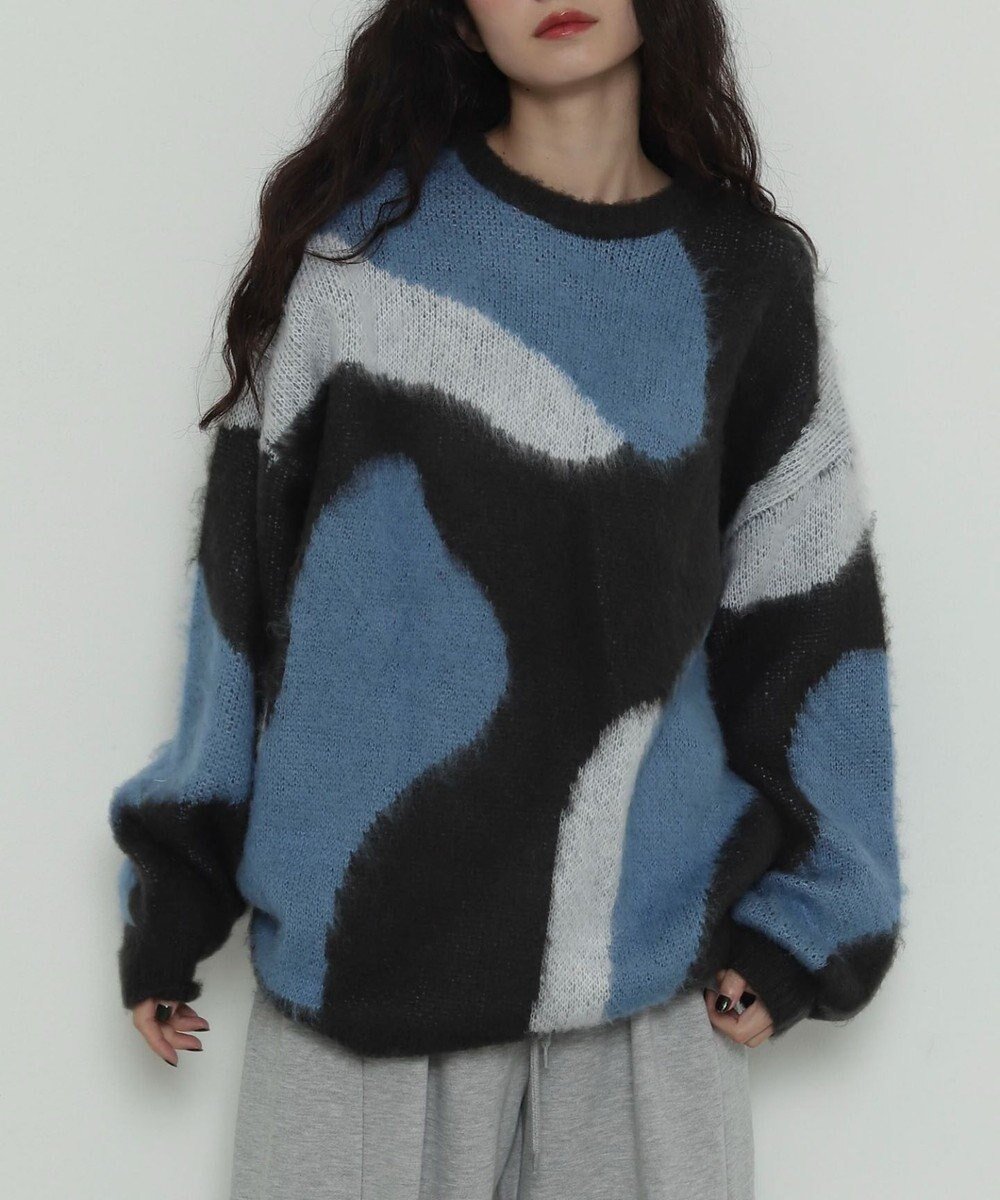 【ウィゴー/WEGO】の【2025年秋冬新作】シャギーパターンニットBIGプルオーバー インテリア・キッズ・メンズ・レディースファッション・服の通販 founy(ファニー) ファッション Fashion レディースファッション Fashion for Women トップス・カットソー Cut & Sew Tops ニット Knit Tops & Sweaters カジュアルプルオーバー・ニットトップス Pullovers & Knit Tops / Casual Pullovers 春 Spring 秋 Autumn カーゴパンツ Cargo Pants, Utility Pants スマホ Smartphone, Mobile Device セーター Sweater, Knitwear タートル Turtleneck, Turtle Collar デニム Denim, Jeans Material トレンド Trend, Trending Now 長袖 Long Sleeve, Full Sleeve バランス Balance, Style Balance パターン Pattern, Design Print ボトム Bottoms, Lower Wear リラックス Relax, Relaxed Fit ルーズ Loose, Oversized ロング Long, Long-Length 冬 Winter / This Winter A/W・秋冬 Autumn/Winter おすすめ Recommended / Our Picks 柄3|ID: prp329100004764857 ipo3291000000034495933