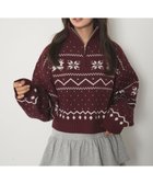 【ウィゴー/WEGO】のノルディック柄ハーフジップニット レッド|ID: prp329100004764858 ipo3291000000034495945