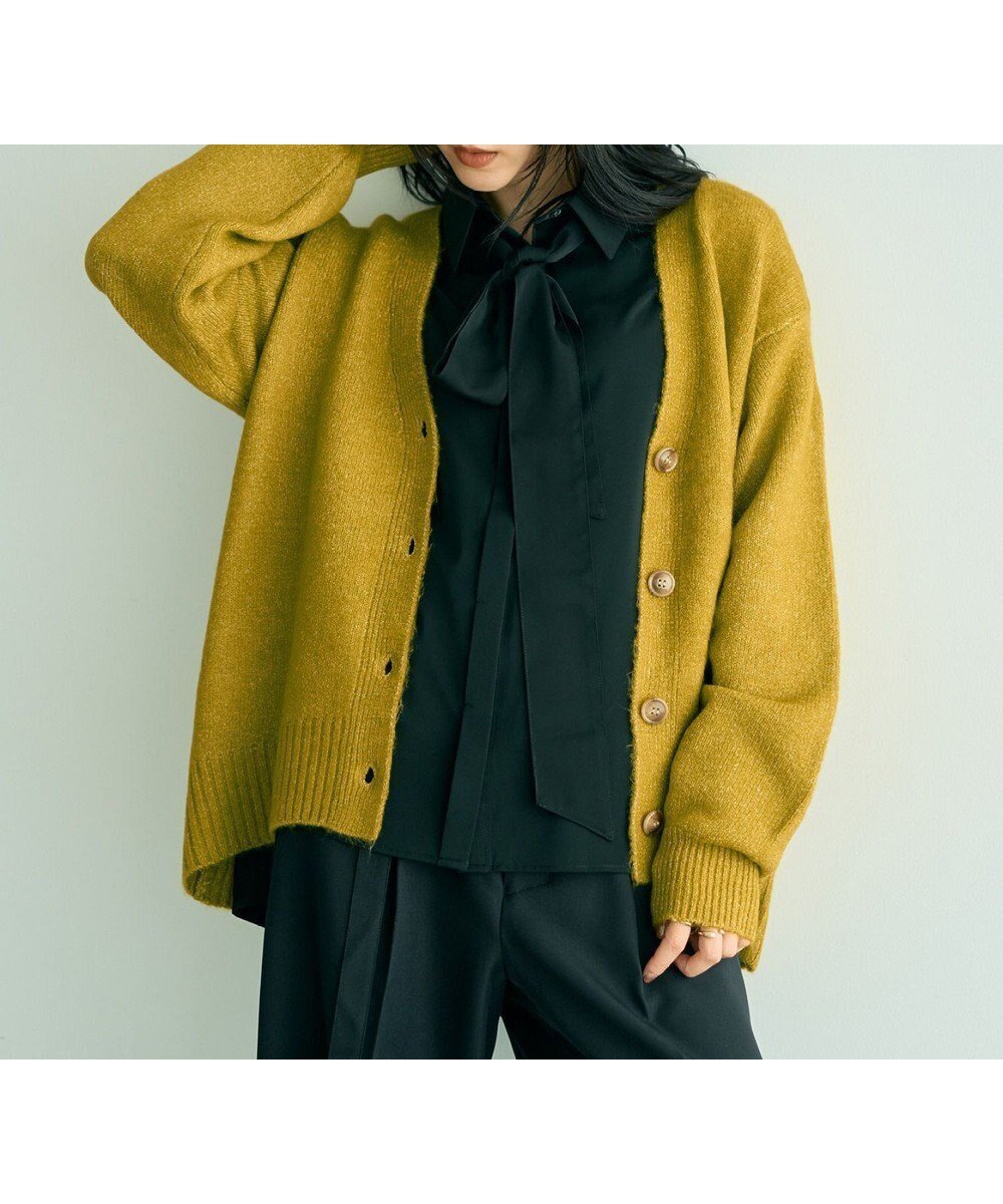 【イェッカ ヴェッカ/YECCA VECCA】のミドル丈Vネックカーディガン インテリア・キッズ・メンズ・レディースファッション・服の通販 founy(ファニー) 　ファッション　Fashion　レディースファッション　Fashion for Women　トップス・カットソー　Cut & Sew Tops　カーディガン・羽織り　Layered Style Cardigans　Vネックトップス　V-Neck Tops / V-Cut Neckline Shirts　アクリル　Acrylic Material　カーディガン　Cardigan, Knitwear　ベーシック　Basic, Essential　ポケット　Pocket, Pocket Detail　ミドル　Middle Length, Mid Height　ルーズ　Loose, Oversized　A/W・秋冬　Autumn/Winter　軽量　Lightweight, Ultra Light　Lime Green|ID: prp329100004764865 ipo3291000000034495986