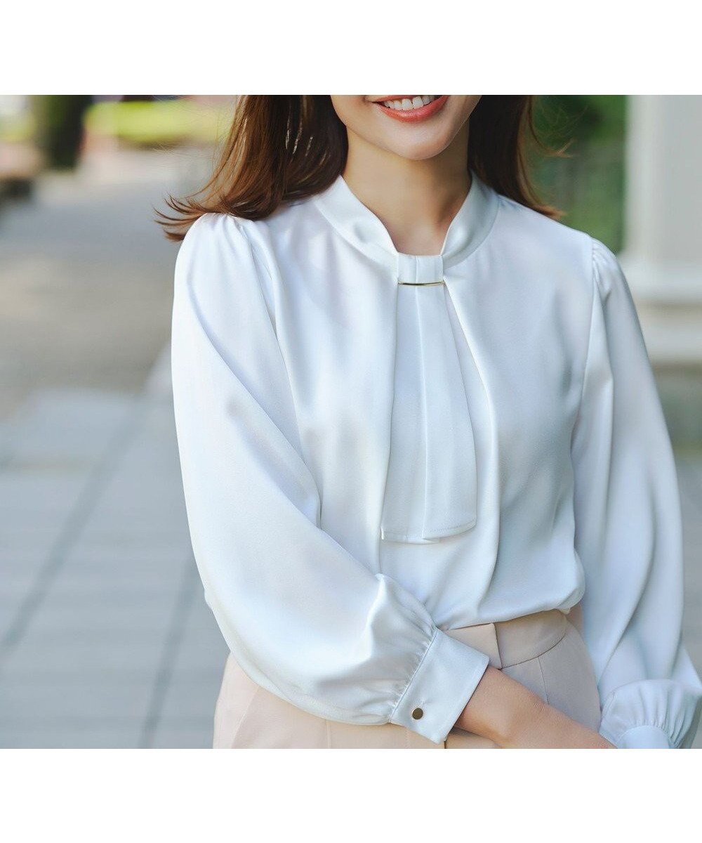 【エニィ スィス/any SiS】の【4WAY】長袖 ボウブラウス 人気、トレンドファッション・服の通販 founy(ファニー) 　ファッション　Fashion　レディースファッション　Fashion for Women　トップス・カットソー　Cut & Sew Tops　シャツ・ブラウス・オフィスカジュアル　Elegant Blouses & Button-Ups　エレガント 上品　Elegant　サテン　Satin, Glossy Fabric　シンプル　Simple, Minimal　セレモニー　Ceremony　フロント　Front, Front Design　入学式　Entrance Ceremony　卒業式　Graduation Ceremony　夏　Summer　新作・新入荷　New Arrivals / New In　春　Spring　S/S・春夏　SS, Spring/Summer, Warm Season　ビジネス 仕事 通勤　Business / Work / Commuting　長袖　Long Sleeve, Full Sleeve　 other-1|ID: prp329100004764879 ipo3291000000034993295