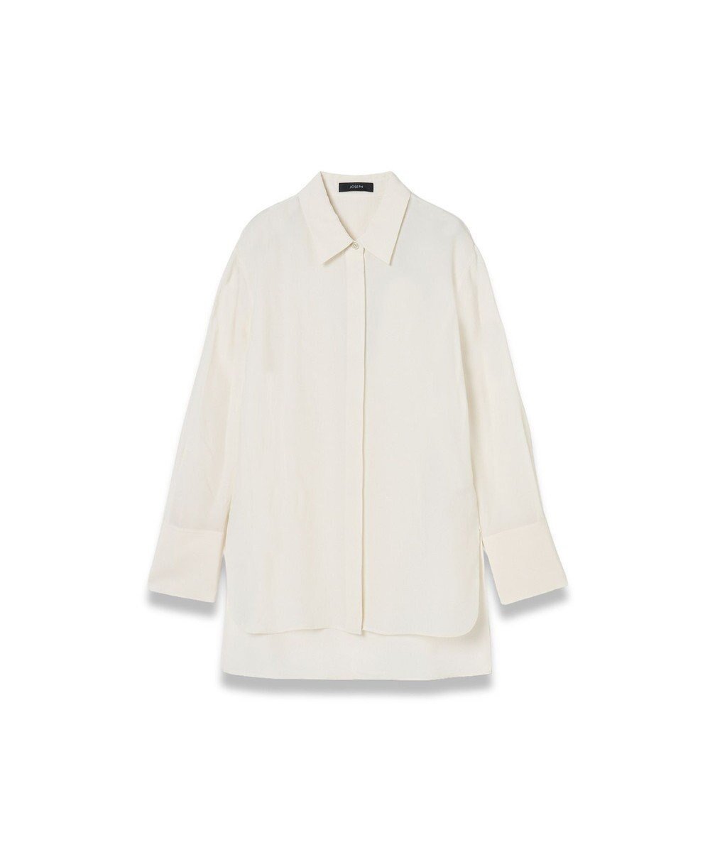 【ジョゼフ/JOSEPH】の【WEB&OUTLET限定】CDC ブレンド シャツカラーブラウス インテリア・キッズ・メンズ・レディースファッション・服の通販 founy(ファニー) ファッション Fashion レディースファッション Fashion for Women トップス・カットソー Cut & Sew Tops シャツ・ブラウス・オフィスカジュアル Elegant Blouses & Button-Ups アウトレット Outlet / Clearance とろみ Fluid, Flowy Fabric シルク Silk, 100% Silk ジャケット Jacket, Outerwear フィット Fit, Slim Fit フロント Front, Front Design レギュラー Regular, Standard Fit エレガント 上品 Elegant A/W・秋冬 Autumn/Winter Ivory|ID: prp329100004764882 ipo3291000000034496072