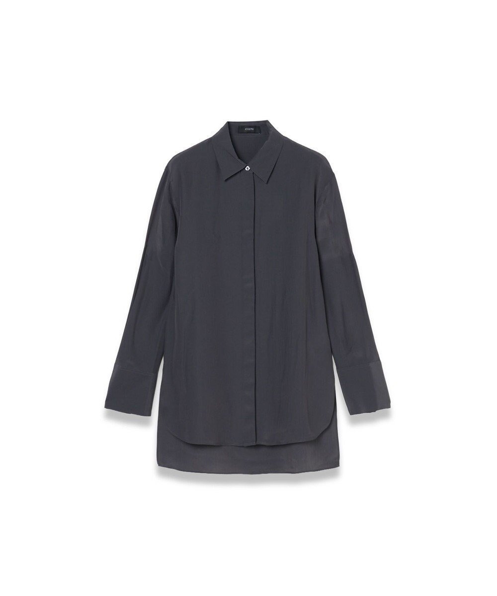 【ジョゼフ/JOSEPH】の【WEB&OUTLET限定】CDC ブレンド シャツカラーブラウス インテリア・キッズ・メンズ・レディースファッション・服の通販 founy(ファニー) ファッション Fashion レディースファッション Fashion for Women トップス・カットソー Cut & Sew Tops シャツ・ブラウス・オフィスカジュアル Elegant Blouses & Button-Ups アウトレット Outlet / Clearance とろみ Fluid, Flowy Fabric シルク Silk, 100% Silk ジャケット Jacket, Outerwear フィット Fit, Slim Fit フロント Front, Front Design レギュラー Regular, Standard Fit エレガント 上品 Elegant A/W・秋冬 Autumn/Winter Slate|ID: prp329100004764882 ipo3291000000034496074