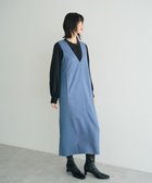 【イェッカ ヴェッカ/YECCA VECCA】のニット切替フェイクスエードジャンスカ Blue|ID: prp329100004764887 ipo3291000000034496091