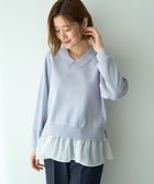 【イェッカ ヴェッカ/YECCA VECCA】の2way襟付きフリルレイヤードニット Light Blue|ID: prp329100004764890 ipo3291000000034496104