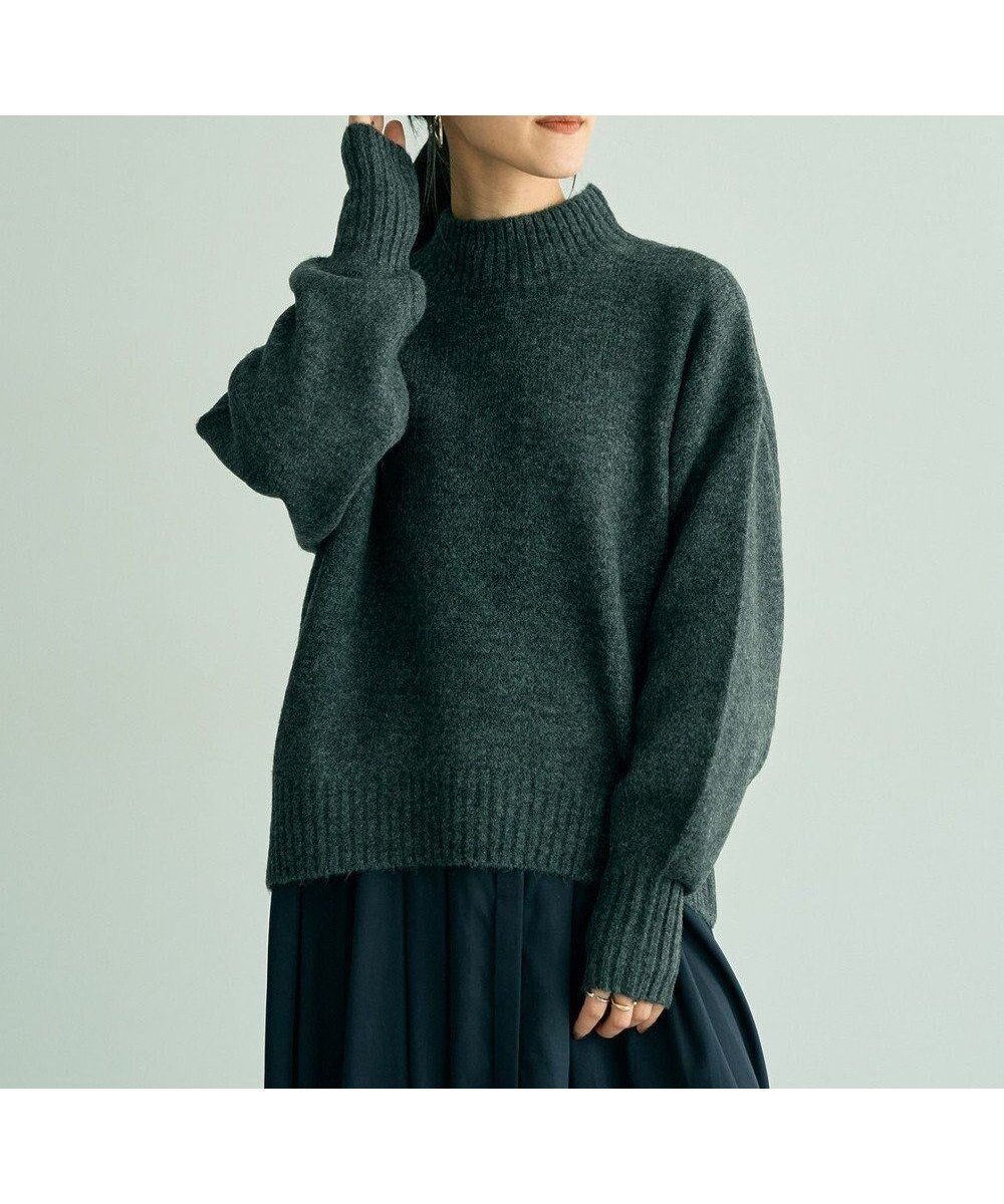 【イェッカ ヴェッカ/YECCA VECCA】のボトルネックソフトニット インテリア・キッズ・メンズ・レディースファッション・服の通販 founy(ファニー) 　ファッション　Fashion　レディースファッション　Fashion for Women　トップス・カットソー　Cut & Sew Tops　ニット　Knit Tops & Sweaters　インナー　Innerwear　ショルダー　Shoulder, Shoulder Strap　セーター　Sweater, Knitwear　ドロップ　Drop Shoulder, Dropped Style　バランス　Balance, Style Balance　ボトム　Bottoms, Lower Wear　ボトルネック　Bottle Neck, Mock Neck　ポケット　Pocket, Pocket Detail　エレガント 上品　Elegant　A/W・秋冬　Autumn/Winter　Charcoal Gray|ID: prp329100004764893 ipo3291000000034496114