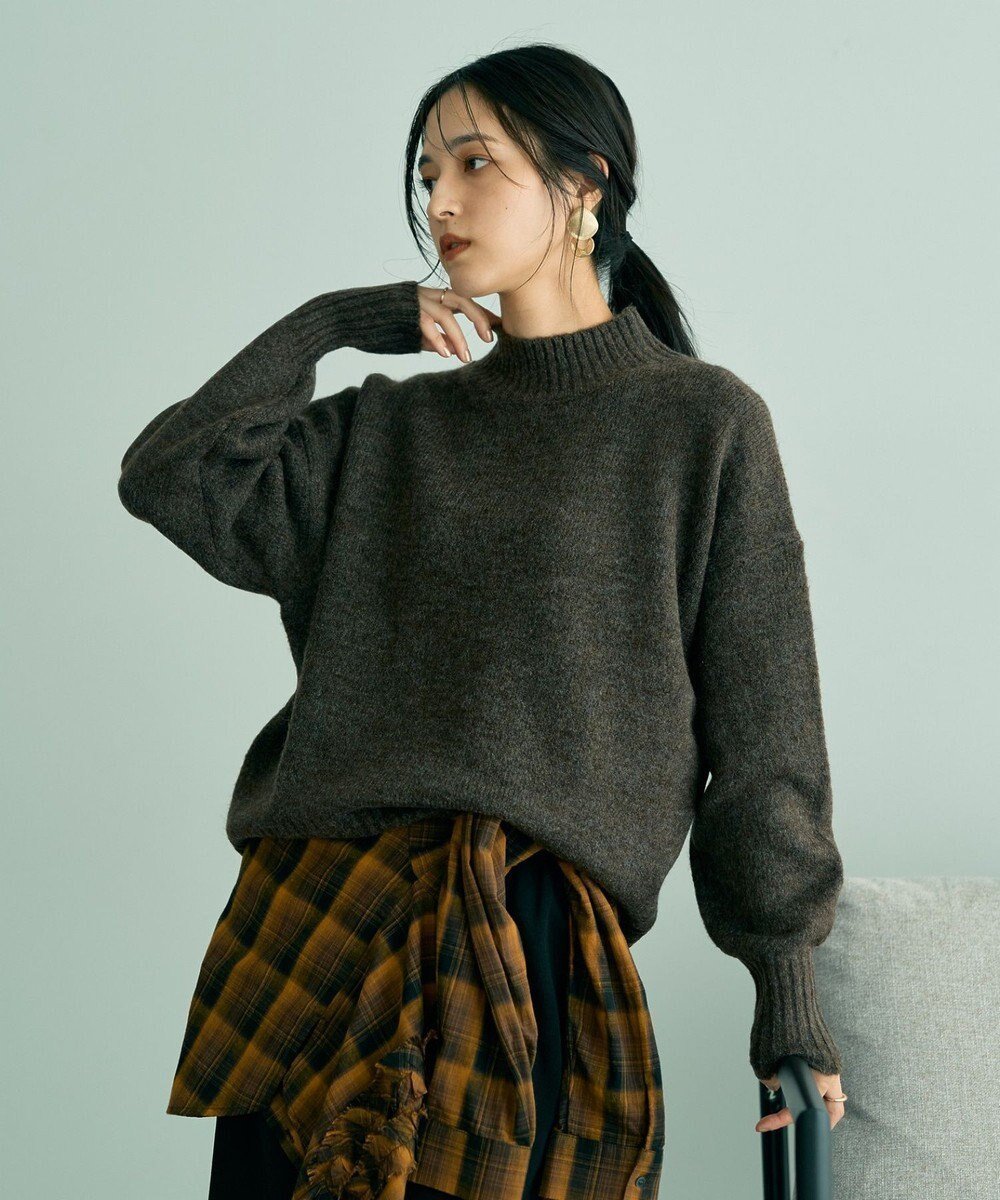 【イェッカ ヴェッカ/YECCA VECCA】のボトルネックソフトニット インテリア・キッズ・メンズ・レディースファッション・服の通販 founy(ファニー) 　ファッション　Fashion　レディースファッション　Fashion for Women　トップス・カットソー　Cut & Sew Tops　ニット　Knit Tops & Sweaters　インナー　Innerwear　ショルダー　Shoulder, Shoulder Strap　セーター　Sweater, Knitwear　ドロップ　Drop Shoulder, Dropped Style　バランス　Balance, Style Balance　ボトム　Bottoms, Lower Wear　ボトルネック　Bottle Neck, Mock Neck　ポケット　Pocket, Pocket Detail　エレガント 上品　Elegant　A/W・秋冬　Autumn/Winter　Brown|ID: prp329100004764893 ipo3291000000034496115