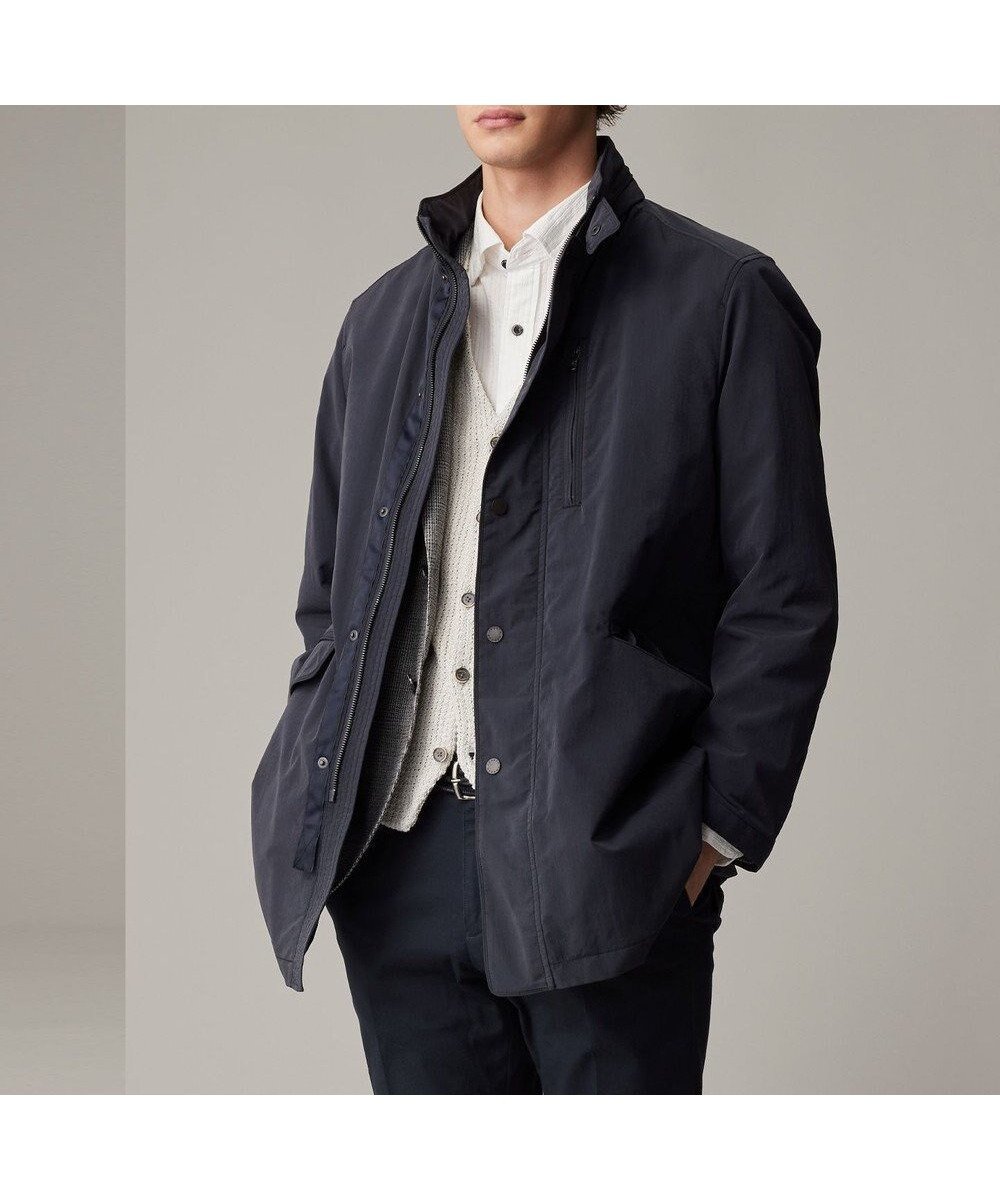 【ジョセフ アブード/JOSEPH ABBOUD / MEN】の【25SS・7ポケット/軽量/ECO撥水/インフード】ライトマイクロリップピーチ コート インテリア・キッズ・メンズ・レディースファッション・服の通販 founy(ファニー) 　ファッション　Fashion　メンズファッション　Fashion for Men　アウター　Men's Coats Outerwear　春　Spring　軽量　Lightweight, Ultra Light　ジャケット　Jacket, Outerwear　スタンド　Stand Collar, Upright Stand　ストライプ　Stripe, Striped Pattern　ポケット　Pocket, Pocket Detail　S/S・春夏　SS, Spring/Summer, Warm Season　夏　Summer　2025年　2025　2025春夏・S/S　Spring/Summer 2025 SS25　ネイビー系|ID: prp329100004765908 ipo3291000000034505099