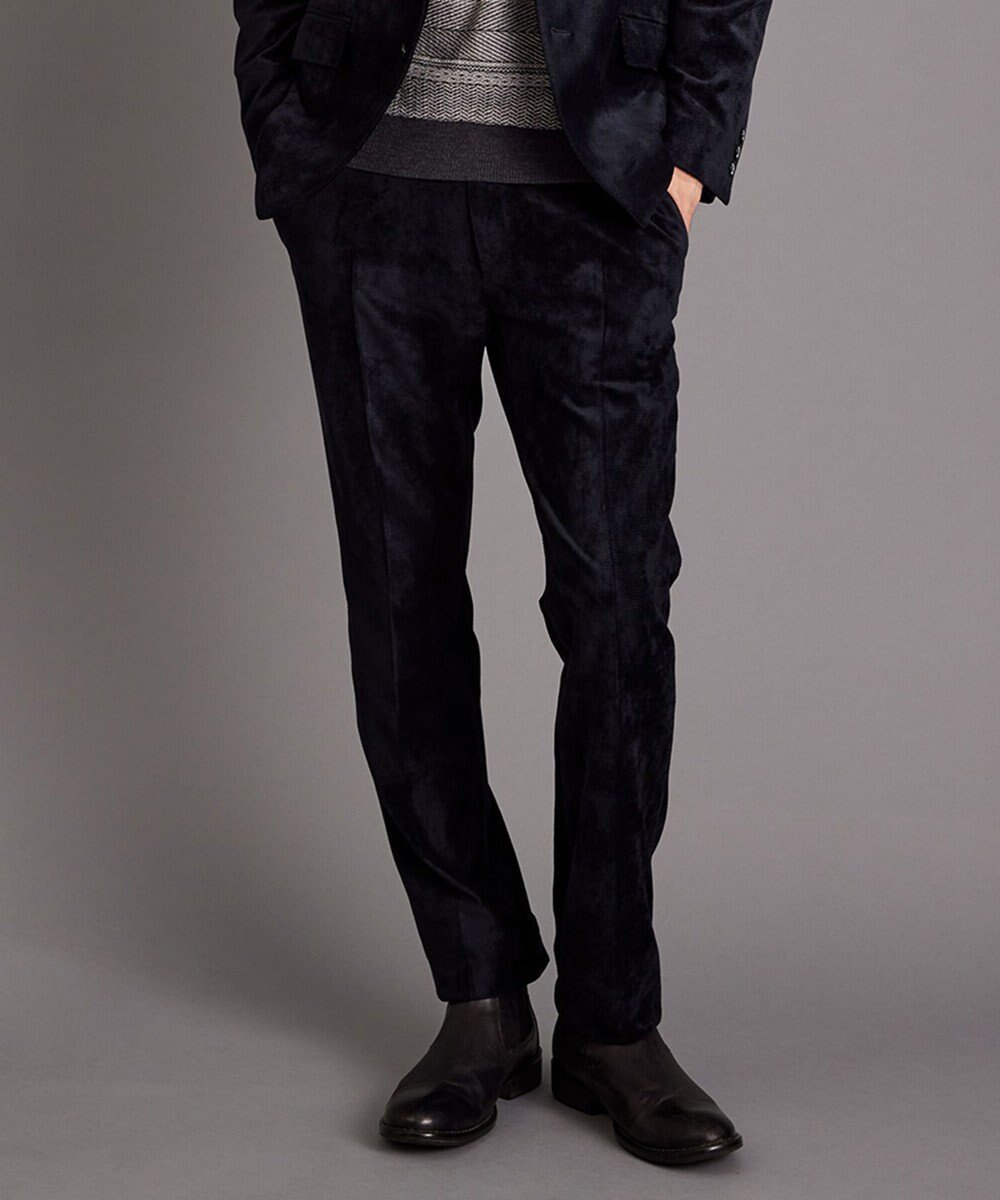 【ジョセフ アブード/JOSEPH ABBOUD / MEN】の【軽量】ブロックベロア ストレッチ パンツ インテリア・キッズ・メンズ・レディースファッション・服の通販 founy(ファニー) 　ファッション　Fashion　メンズファッション　Fashion for Men　ボトムス　Bottoms　軽量　Lightweight, Ultra Light　ストレッチ　Stretch, Stretchy Fabric　センター　Center, Center Line　ダブル　Double, Double-Breasted　ファブリック　Fabric, Textile　フィット　Fit, Slim Fit　ブロック　Block, Solid Block Pattern　プリント　Print, Printed Pattern　ベロア　Velour, Soft Velvet　ラッセル　Raschel, Raschel Lace　A/W・秋冬　Autumn/Winter　ブラック系|ID: prp329100004765918 ipo3291000000034505141
