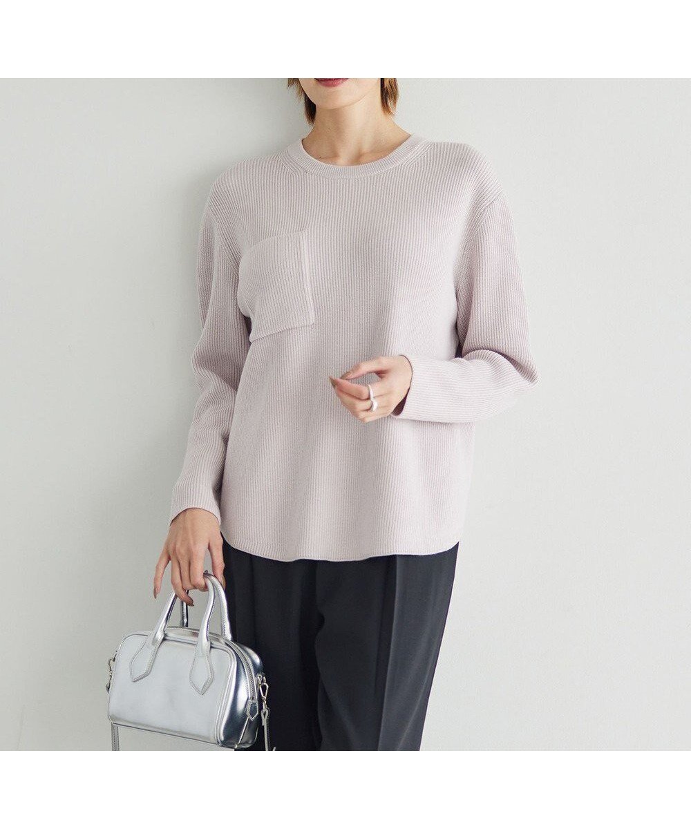 【アイシービー/iCB】の【WEB限定・洗える】ウールポリエステル クルーネックプルオーバー インテリア・キッズ・メンズ・レディースファッション・服の通販 founy(ファニー) ファッション Fashion レディースファッション Fashion for Women トップス・カットソー Cut & Sew Tops ニット Knit Tops & Sweaters カジュアルプルオーバー・ニットトップス Pullovers & Knit Tops / Casual Pullovers 洗える Machine Washable 畦 Ribbed Knit コンパクト Compact, Small Size サテン Satin, Glossy Fabric セーター Sweater, Knitwear ポケット Pocket, Pocket Detail A/W・秋冬 Autumn/Winter 2023年 2023 2023-2024秋冬・A/W Autumn/Winter 2023–24 AW23–24 ピンク系|ID: prp329100004765936 ipo3291000000034505242
