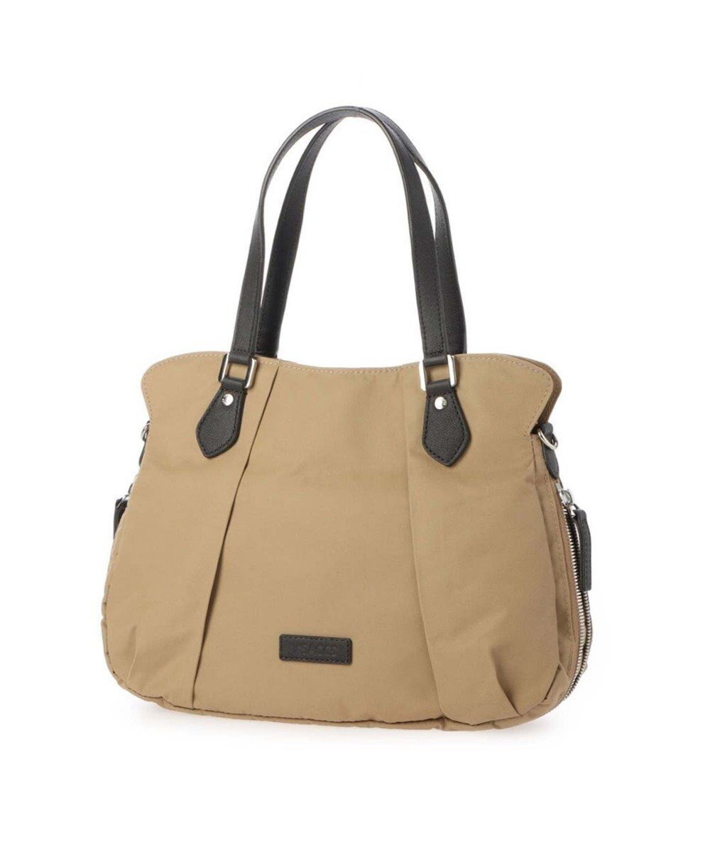 【イザック/Y'SACCS】のリサイクルナイロン フロントタック2wayトート Sサイズ インテリア・キッズ・メンズ・レディースファッション・服の通販 founy(ファニー) 　ファッション　Fashion　レディースファッション　Fashion for Women　バッグ　Bags　シェイプ　Shape, Slim Fit　シンプル　Simple, Minimal　ダブル　Double, Double-Breasted　フォルム　Silhouette, Form　フロント　Front, Front Design　ポケット　Pocket, Pocket Detail　台形　A-Line, Trapezoid Shape　ベージュ|ID: prp329100004765939 ipo3291000000034505267