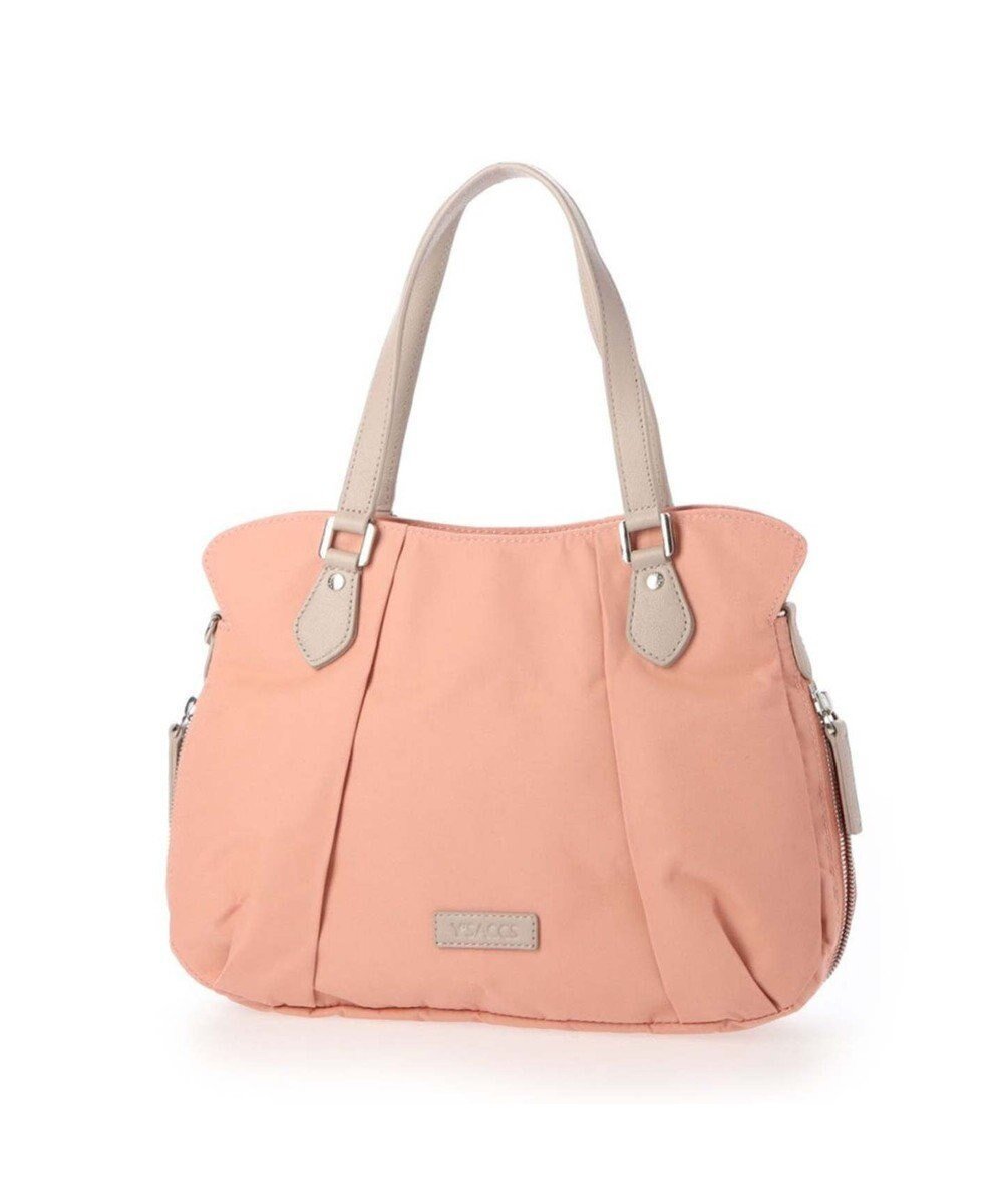 【イザック/Y'SACCS】のリサイクルナイロン フロントタック2wayトート Sサイズ インテリア・キッズ・メンズ・レディースファッション・服の通販 founy(ファニー) 　ファッション　Fashion　レディースファッション　Fashion for Women　バッグ　Bags　シェイプ　Shape, Slim Fit　シンプル　Simple, Minimal　ダブル　Double, Double-Breasted　フォルム　Silhouette, Form　フロント　Front, Front Design　ポケット　Pocket, Pocket Detail　台形　A-Line, Trapezoid Shape　コーラル|ID: prp329100004765939 ipo3291000000034505268